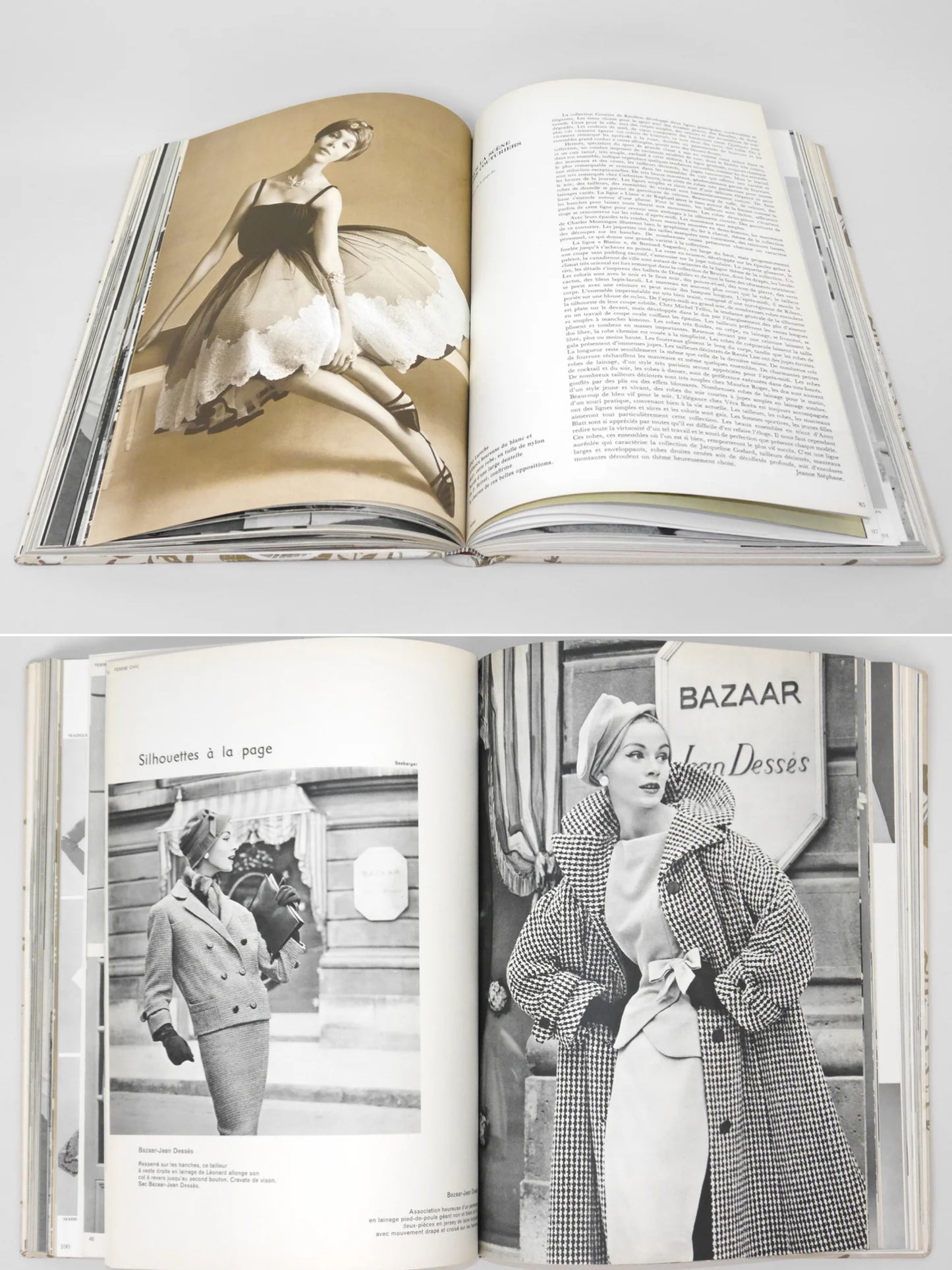 Bound Vintage Fashion Magazine Issues - L'OFFICIEL & FEMME CHIC 1957 1958