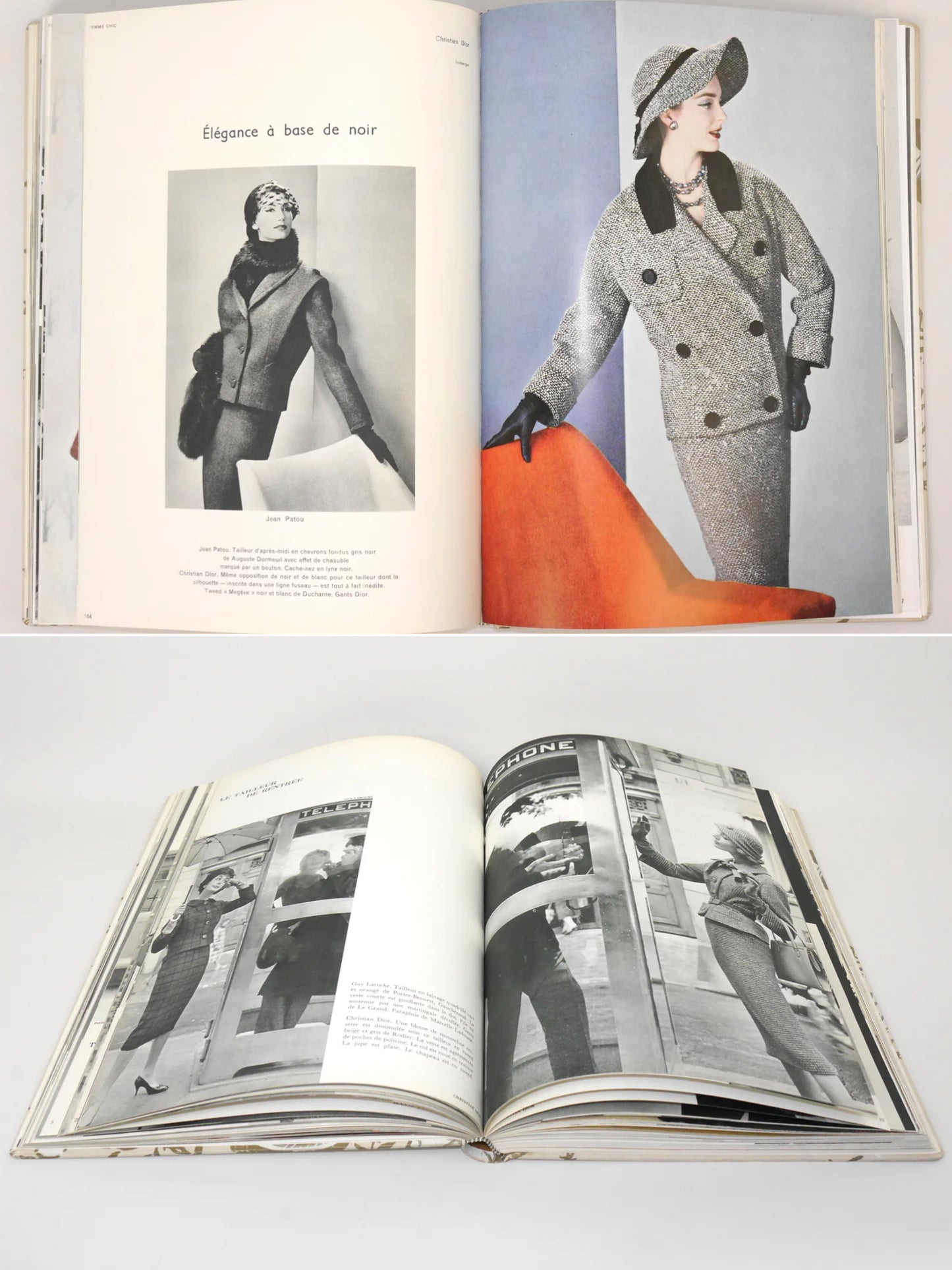 Bound Vintage Fashion Magazine Issues - L'OFFICIEL & FEMME CHIC 1957 1958