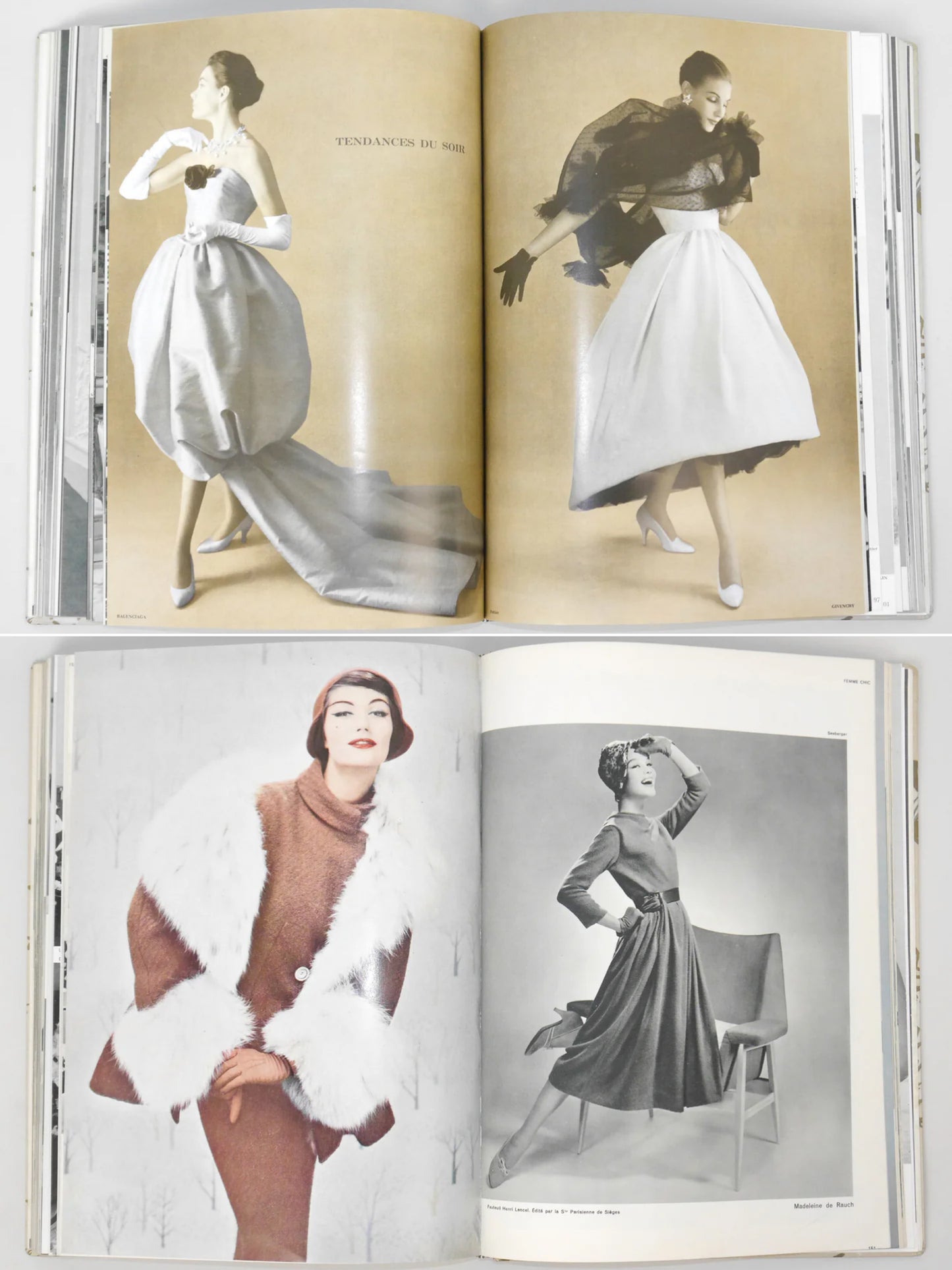 Bound Vintage Fashion Magazine Issues - L'OFFICIEL & FEMME CHIC 1957 1958