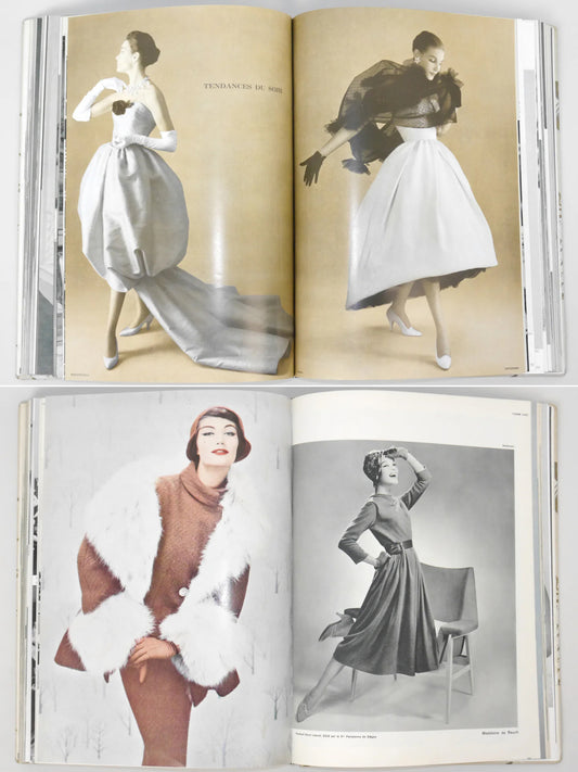 Bound Vintage Fashion Magazine Issues - L'OFFICIEL & FEMME CHIC 1957 1958