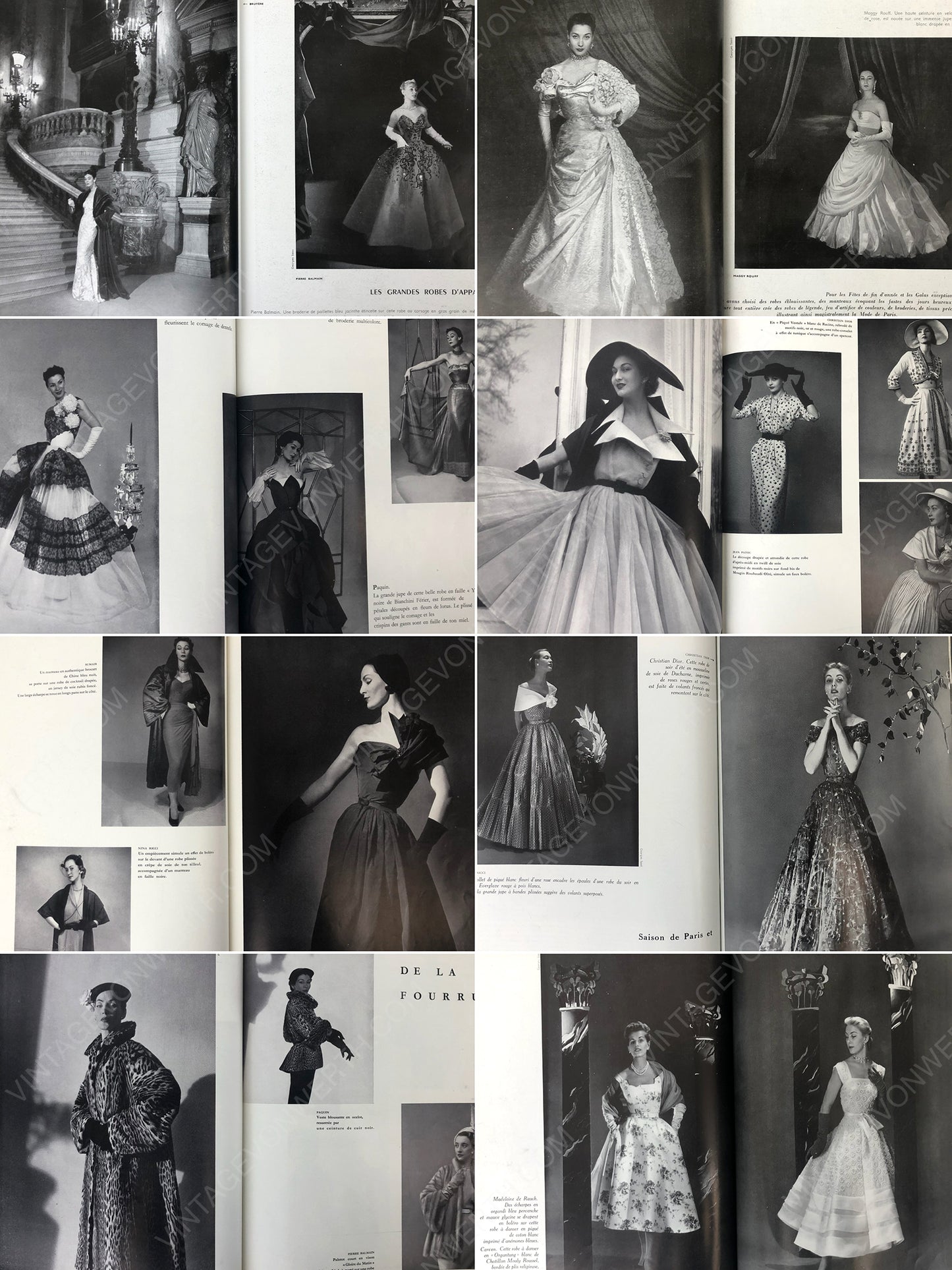 Bound Vintage Fashion Magazine Issues - L'ART ET LA MODE 1952, 1953, 1954