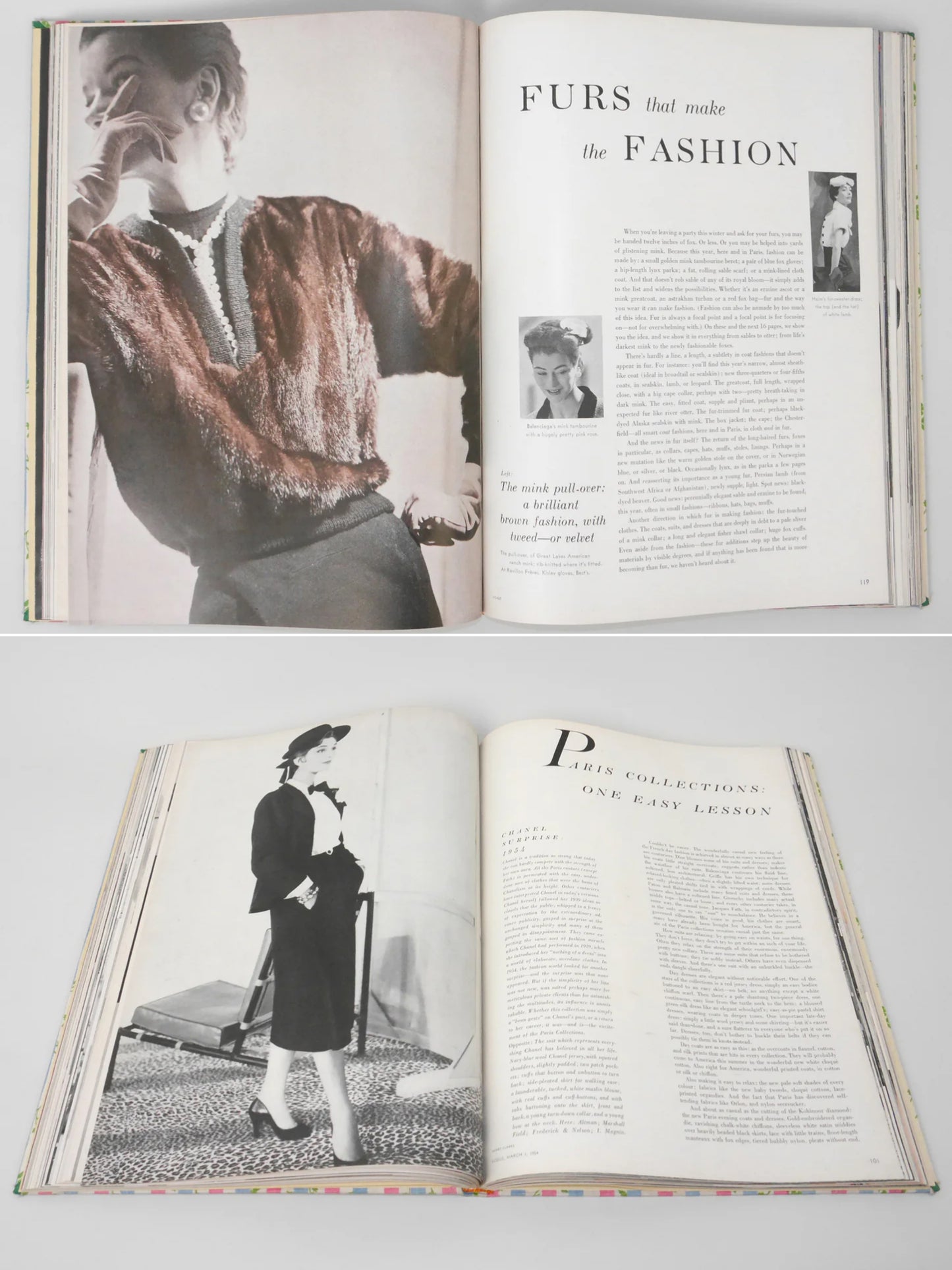 Bound Vintage Fashion Magazine Issues - VOGUE US 1953 & 1954