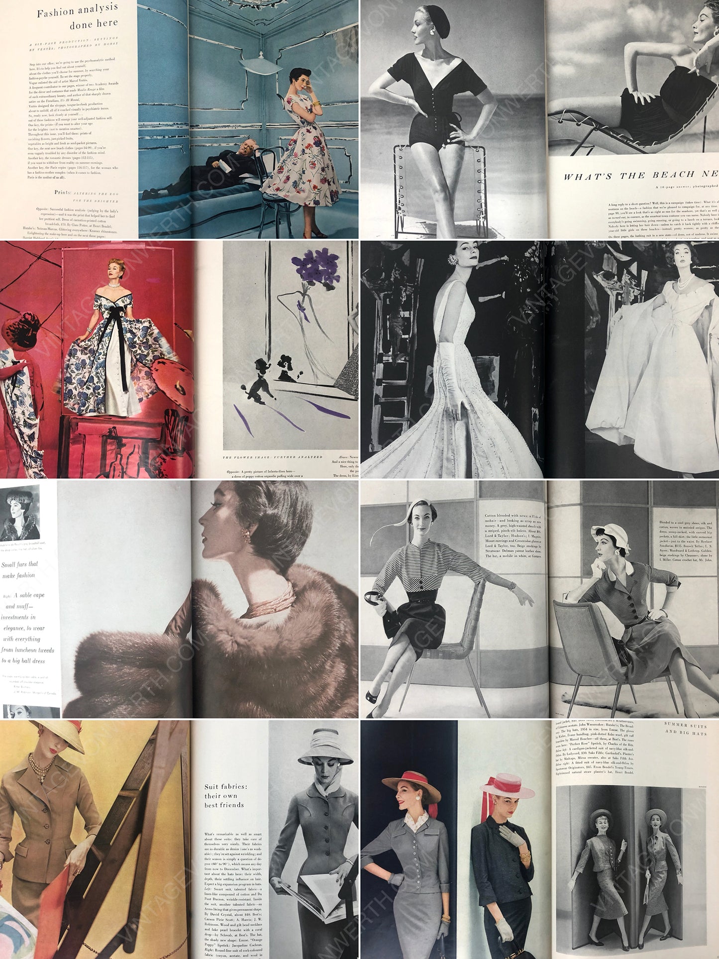 Bound Vintage Fashion Magazine Issues - VOGUE US 1953 & 1954