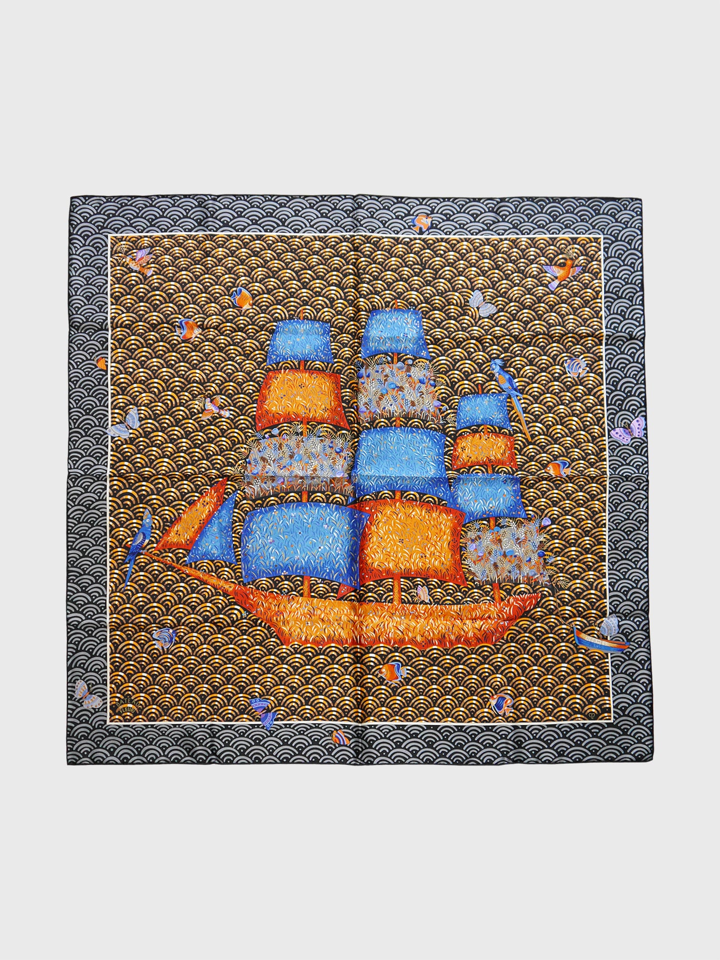 HERMÈS 2015 Silk Scarf Bateau Fleuri by Ljubomir Milinkov NEW
