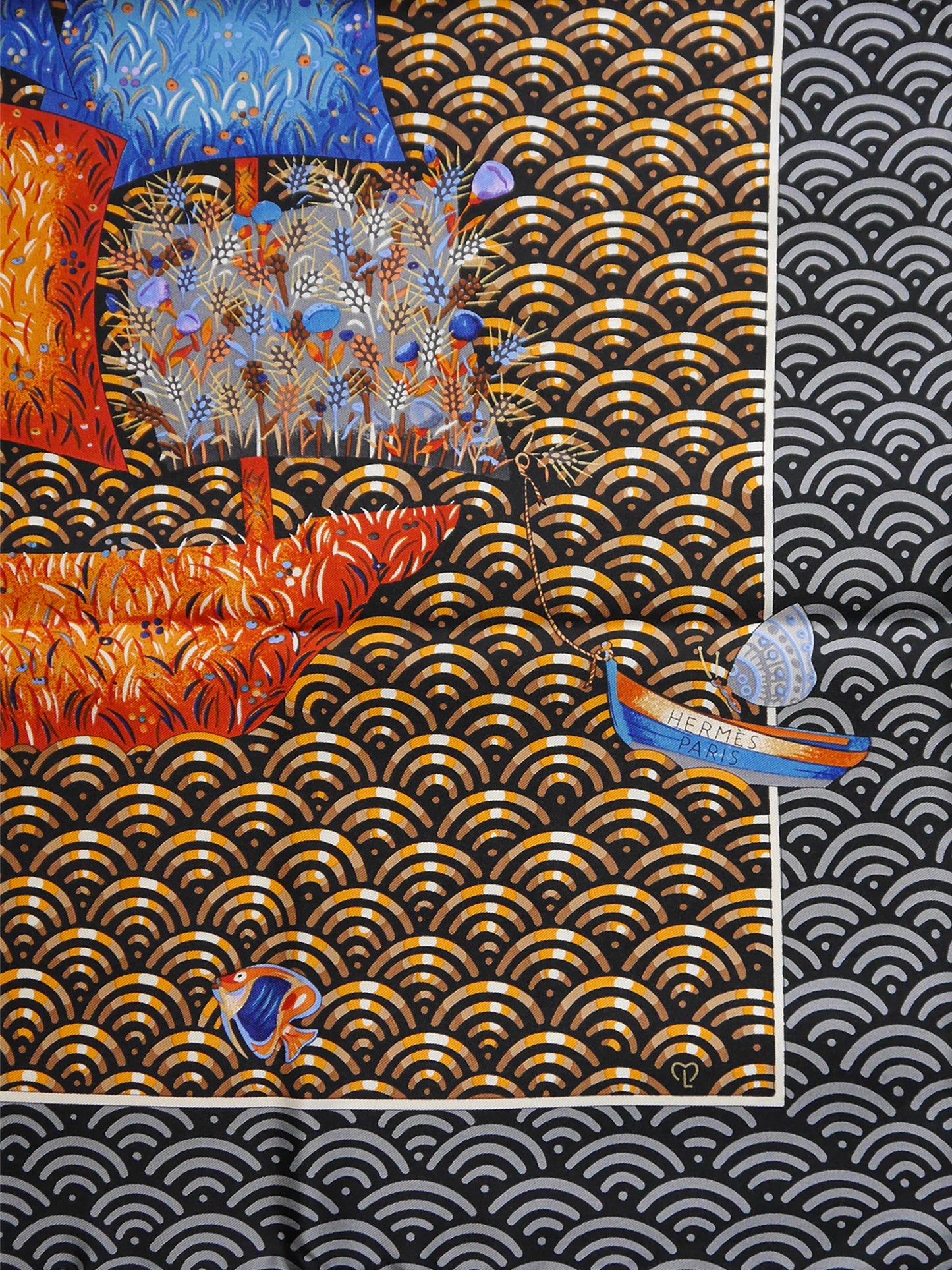 HERMÈS 2015 Silk Scarf Bateau Fleuri by Ljubomir Milinkov NEW