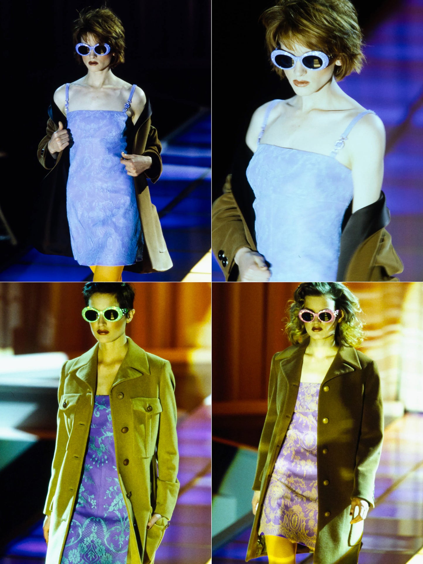 GIANNI VERSACE Fall 1996 Mod. 418F Col. 924 Vintage Medusa Sunglasses w/ Crystal Rhinestones