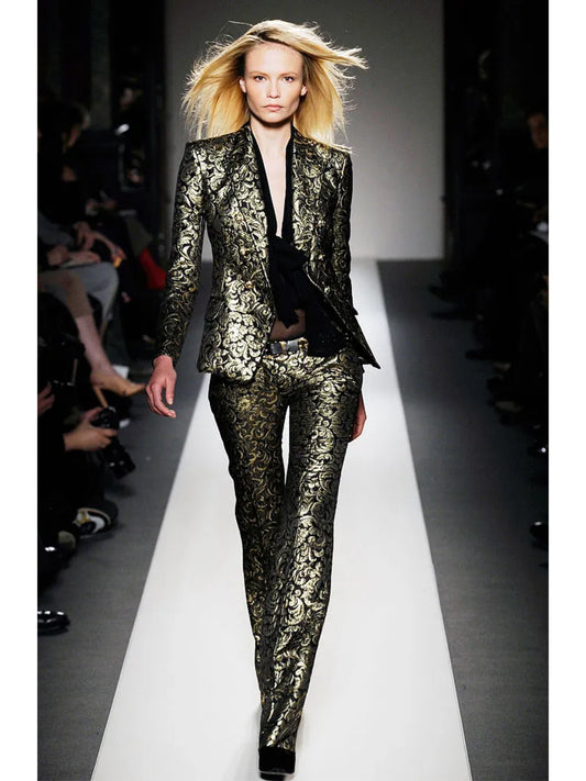 BALMAIN by Christophe Decarnin Fall 2010 Vintage Gold Brocade Evening Jacket Size S-M