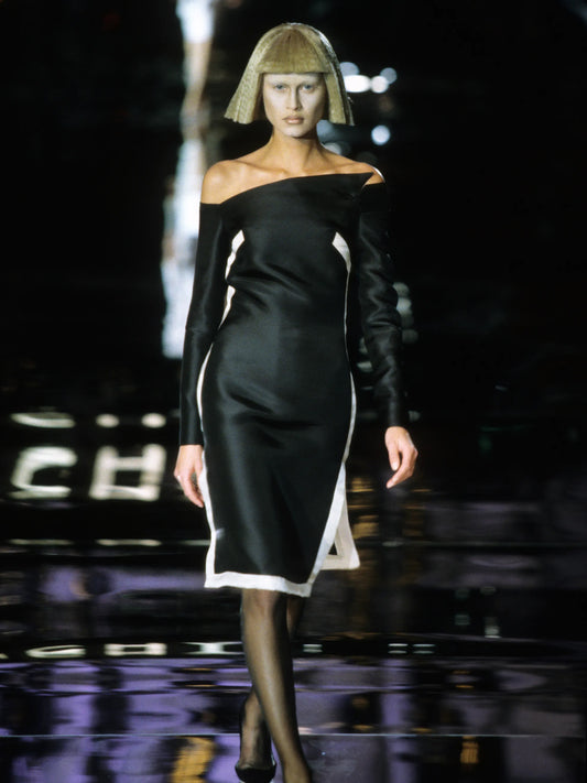 GIVENCHY COUTURE by Alexander McQueen Fall 1999 Silk Dress Runway Look 33 Size M