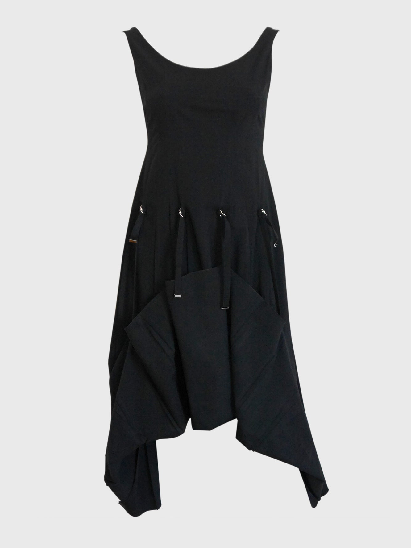 ALEXANDER MCQUEEN Spring 2002 "Dance Of The Twisted Bull" Buckled High-Low Dress