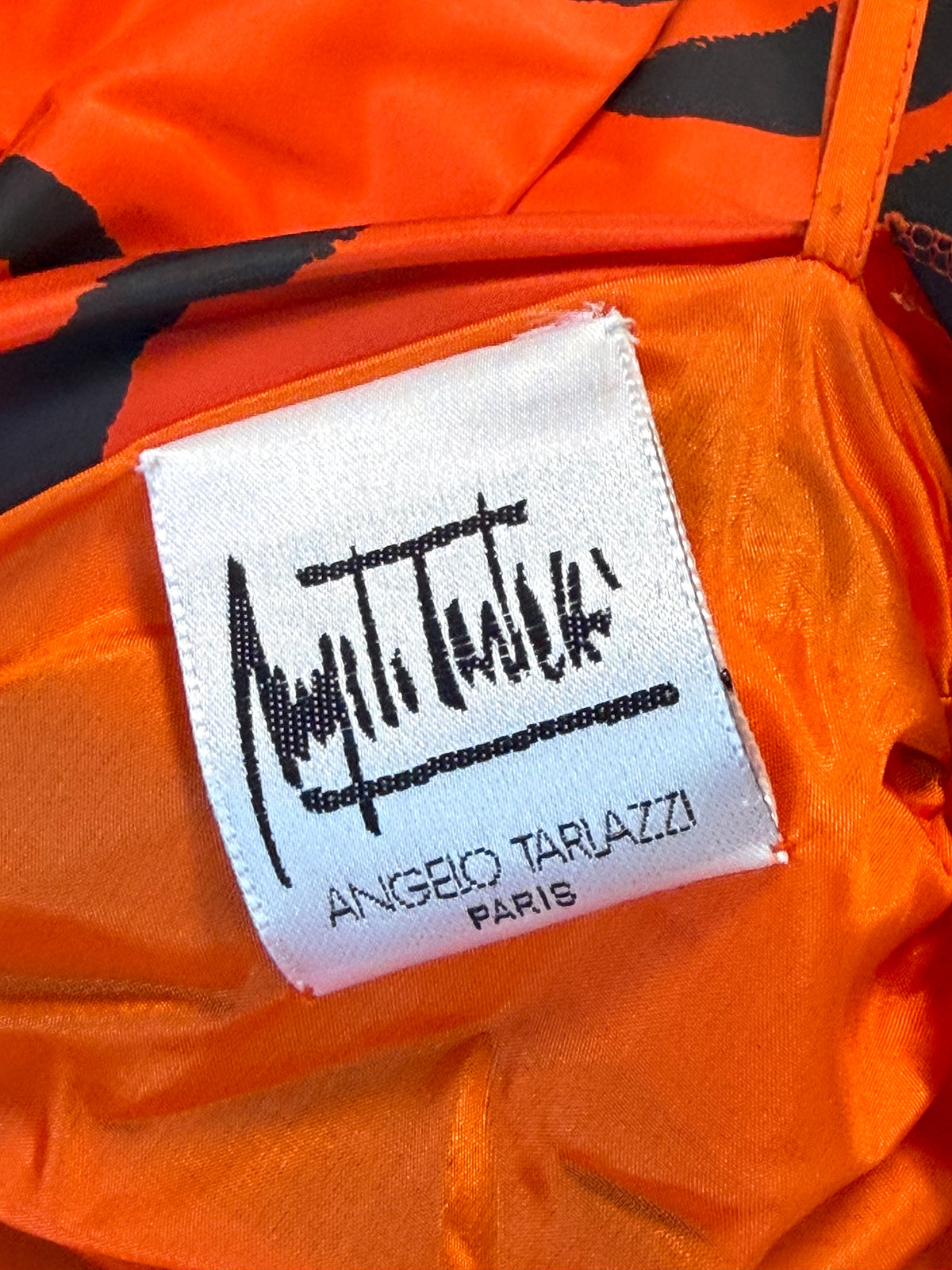 ANGELO TARLAZZI Spring 1990 Vintage Printed Silk Cocktail Mini Dress w/ Open Back Size XS
