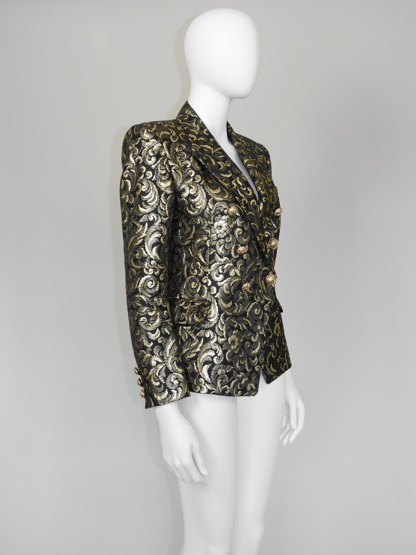 BALMAIN by Christophe Decarnin Fall 2010 Vintage Gold Brocade Evening Jacket Size S-M