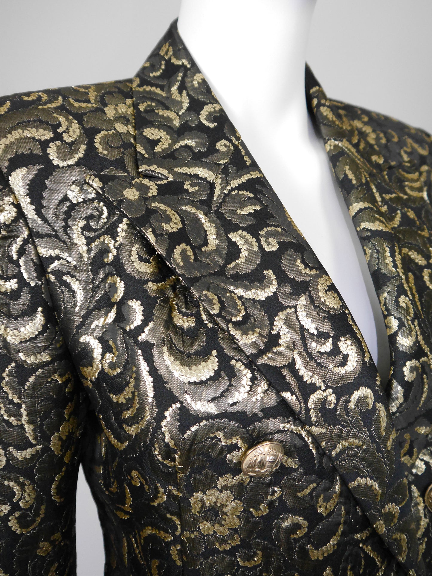 BALMAIN by Christophe Decarnin Fall 2010 Vintage Gold Brocade Evening Jacket Size S-M