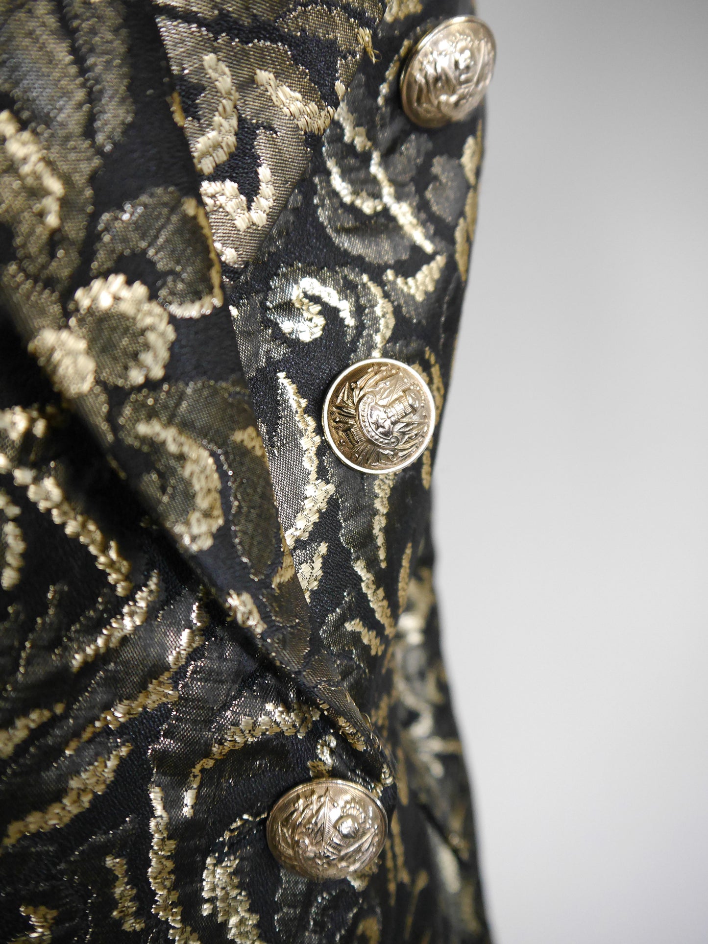 BALMAIN by Christophe Decarnin Fall 2010 Vintage Gold Brocade Evening Jacket Size S-M