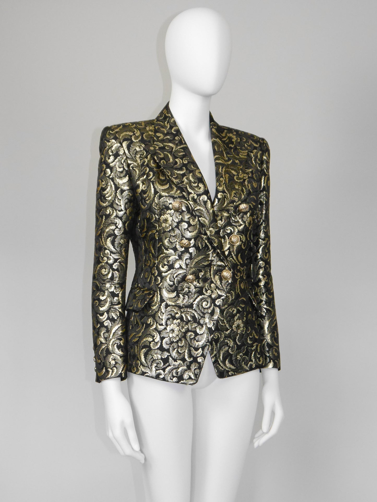 BALMAIN by Christophe Decarnin Fall 2010 Vintage Gold Brocade Evening Jacket Size S-M