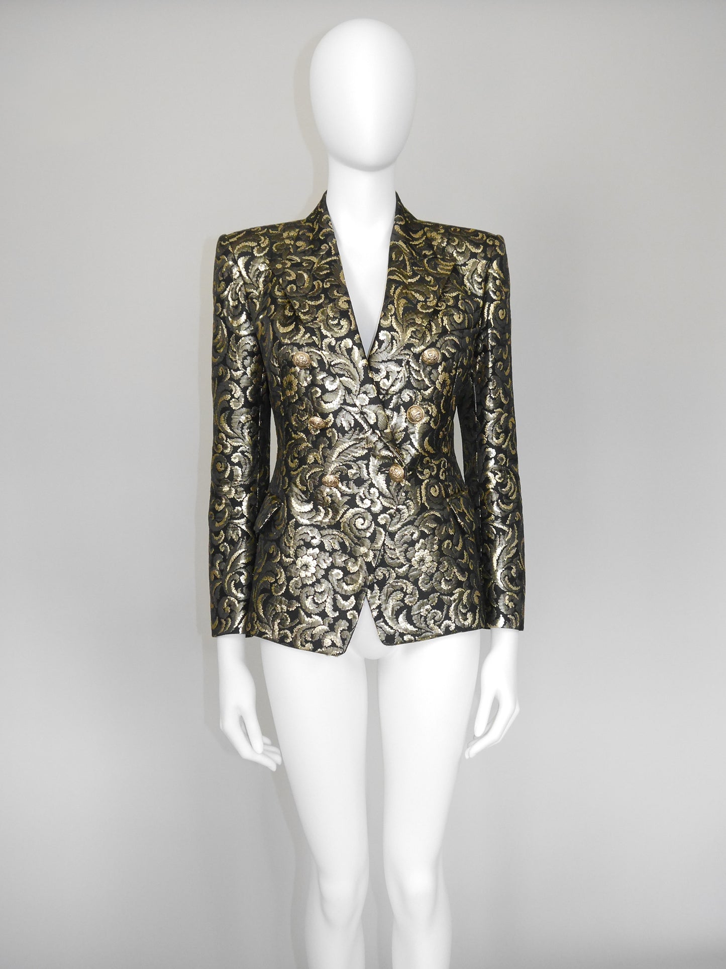 BALMAIN by Christophe Decarnin Fall 2010 Vintage Gold Brocade Evening Jacket Size S-M