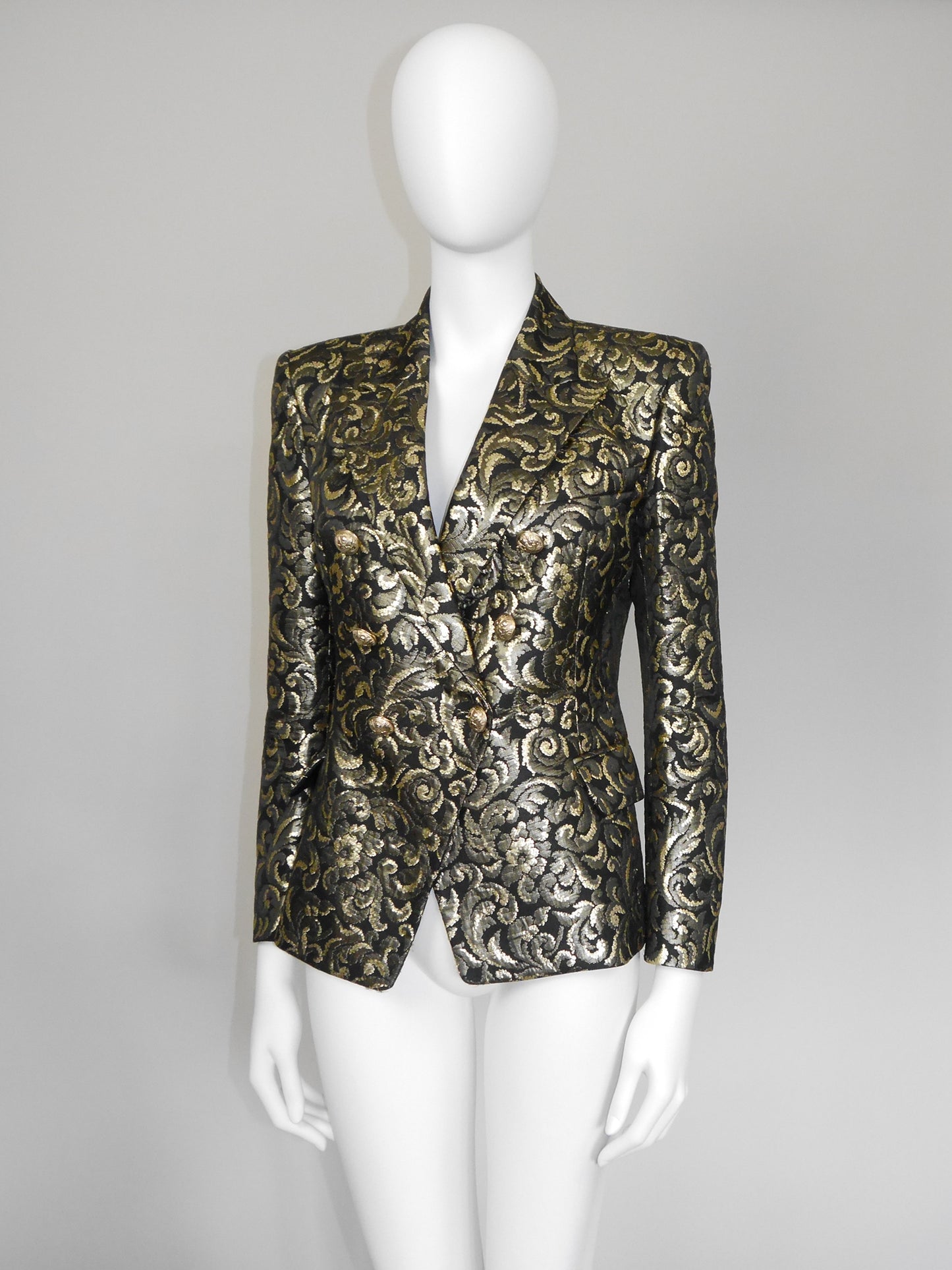 BALMAIN by Christophe Decarnin Fall 2010 Vintage Gold Brocade Evening Jacket Size S-M