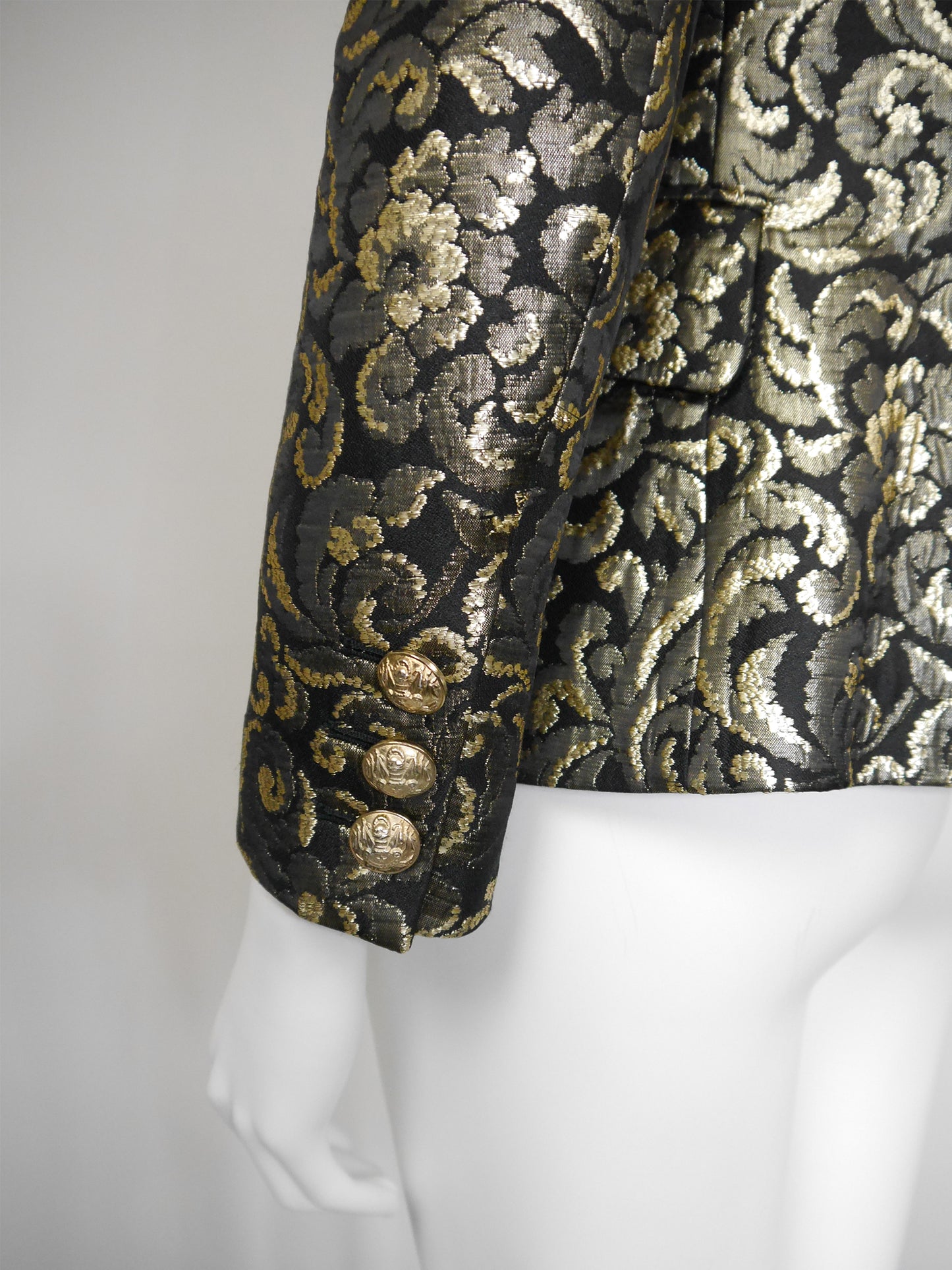 BALMAIN by Christophe Decarnin Fall 2010 Vintage Gold Brocade Evening Jacket Size S-M