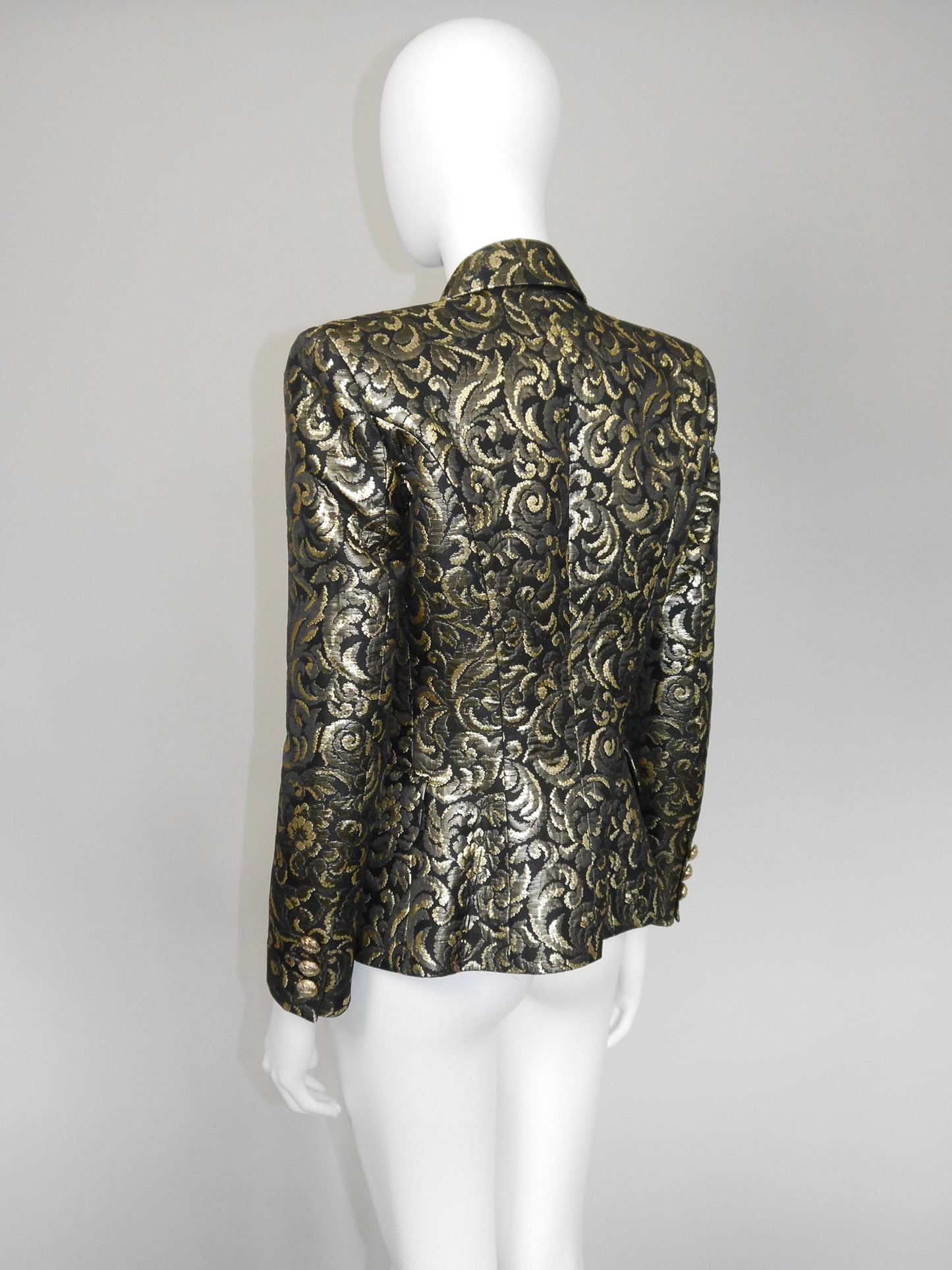 BALMAIN by Christophe Decarnin Fall 2010 Vintage Gold Brocade Evening Jacket Size S-M