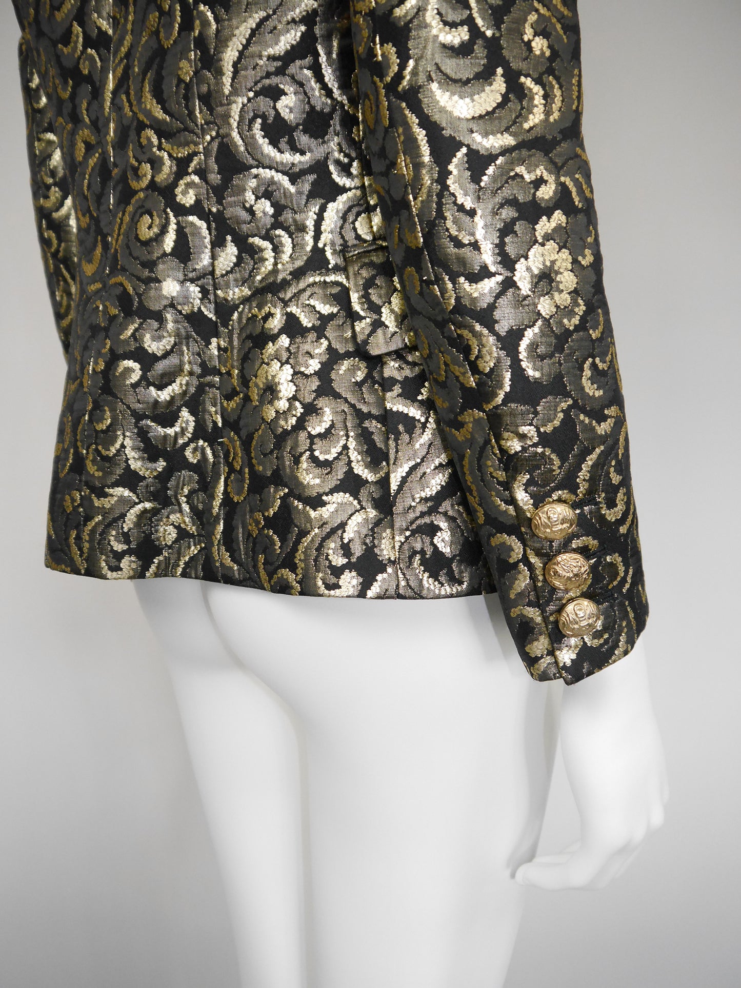 BALMAIN by Christophe Decarnin Fall 2010 Vintage Gold Brocade Evening Jacket Size S-M