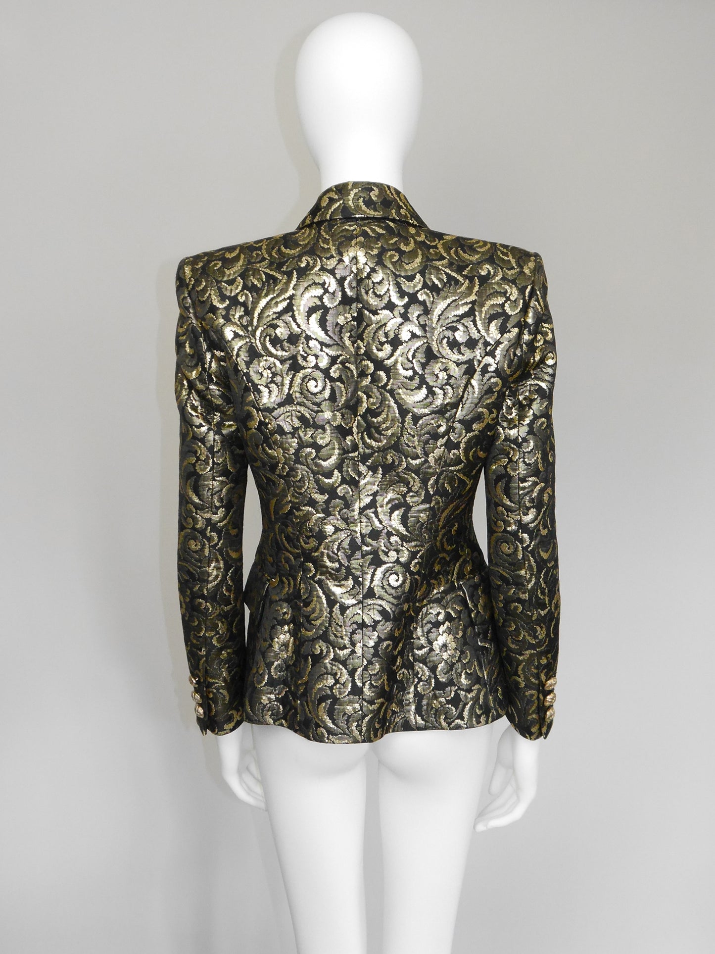 BALMAIN by Christophe Decarnin Fall 2010 Vintage Gold Brocade Evening Jacket Size S-M