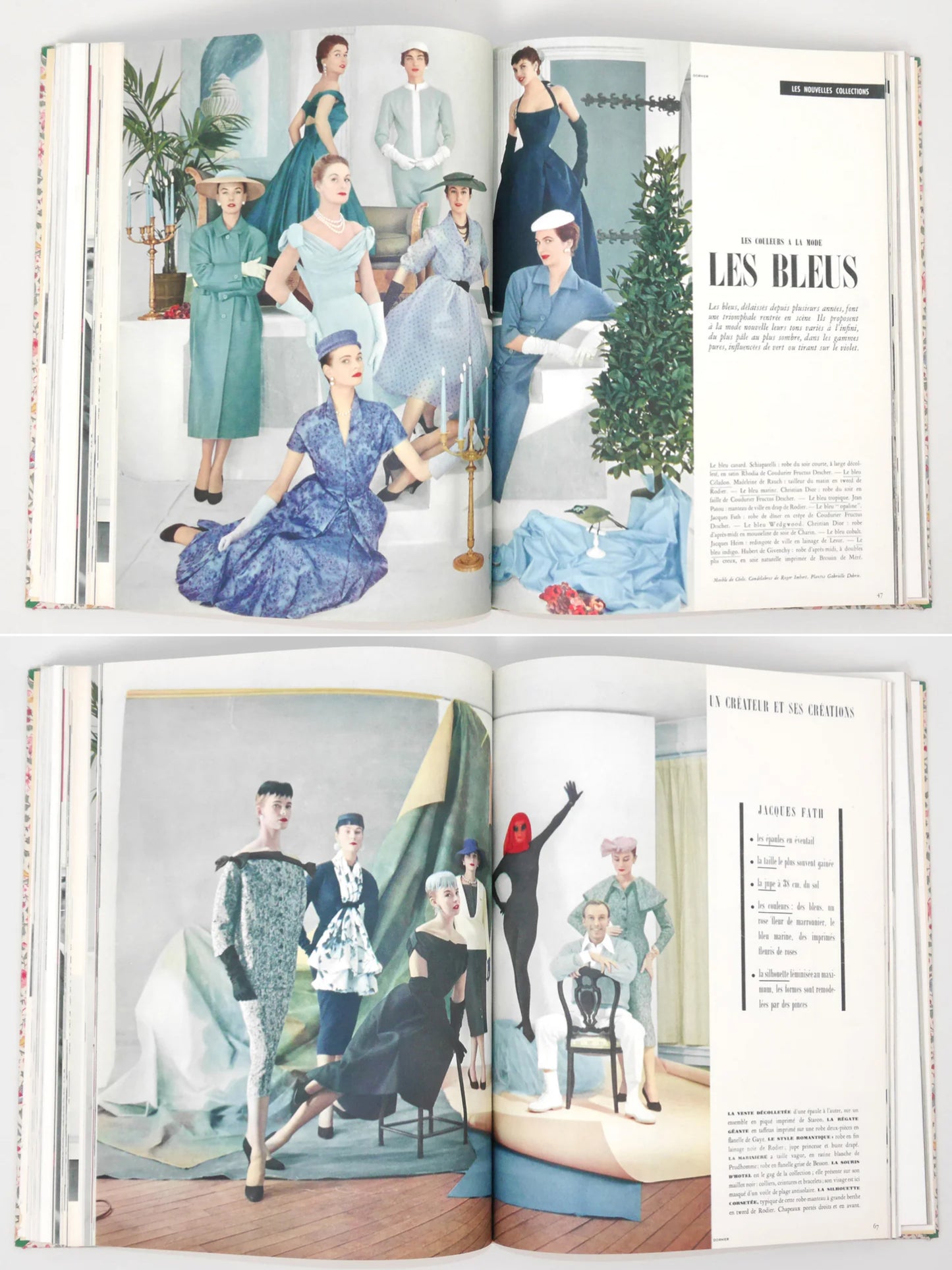 Bound Vintage Fashion Magazine Issues - L'ALBUM DU FIGARO 1951, 1952, 1953, 1954