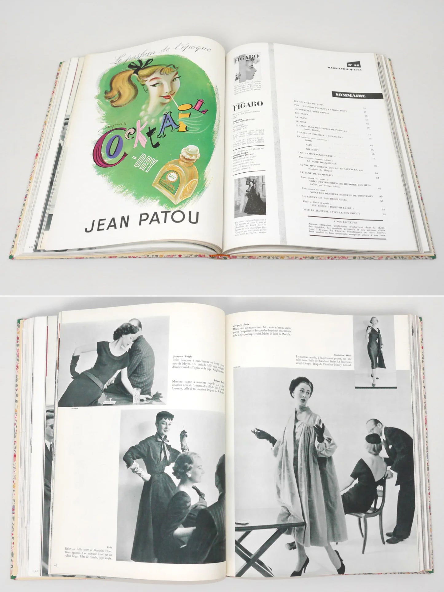Bound Vintage Fashion Magazine Issues - L'ALBUM DU FIGARO 1951, 1952, 1953, 1954