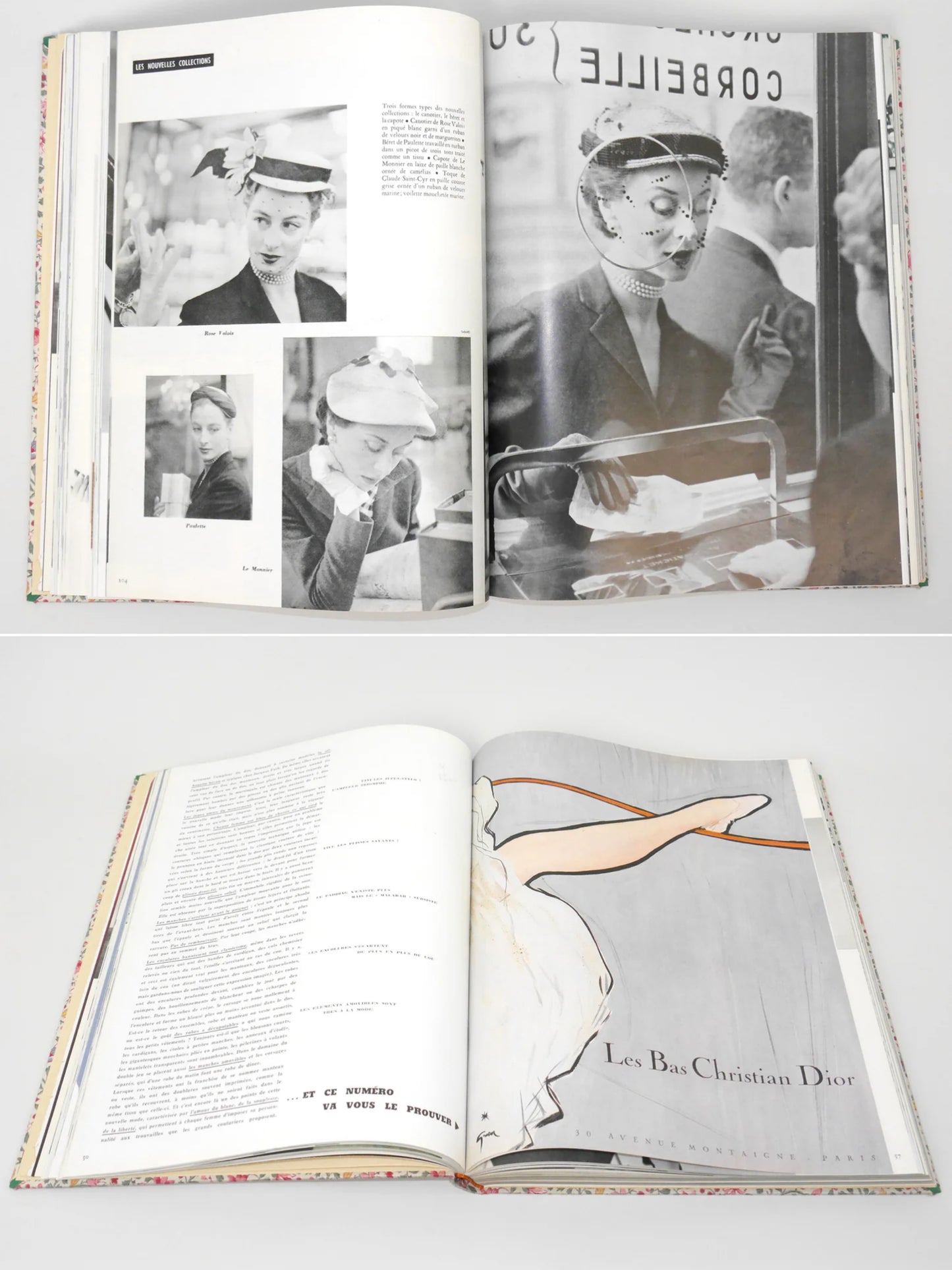 Bound Vintage Fashion Magazine Issues - L'ALBUM DU FIGARO 1951, 1952, 1953, 1954