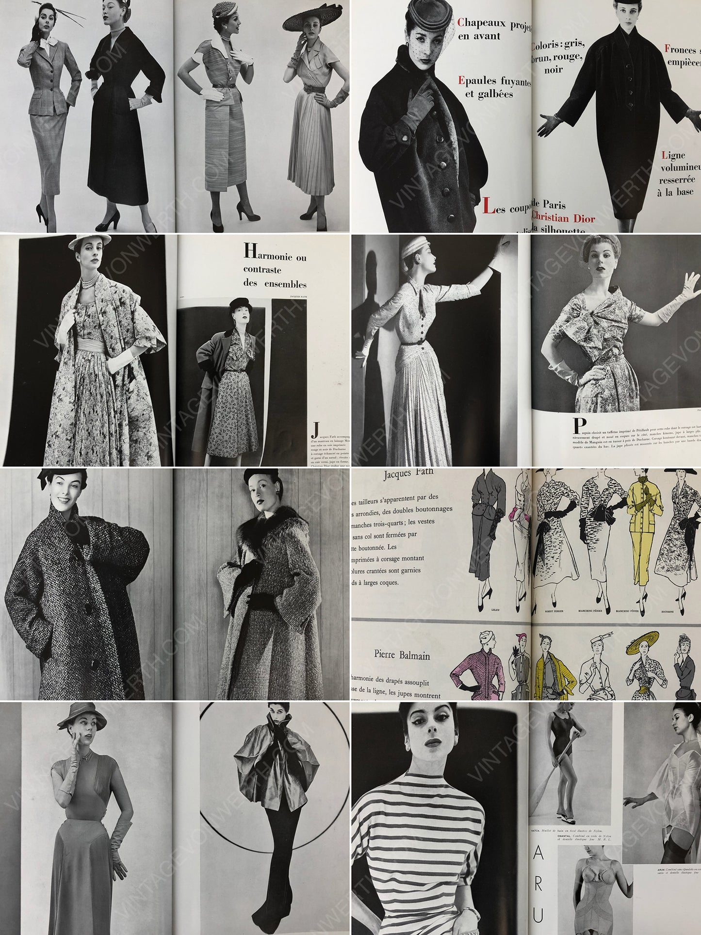 Bound Vintage Fashion Magazine Issues - FEMME CHIC 1953 1954