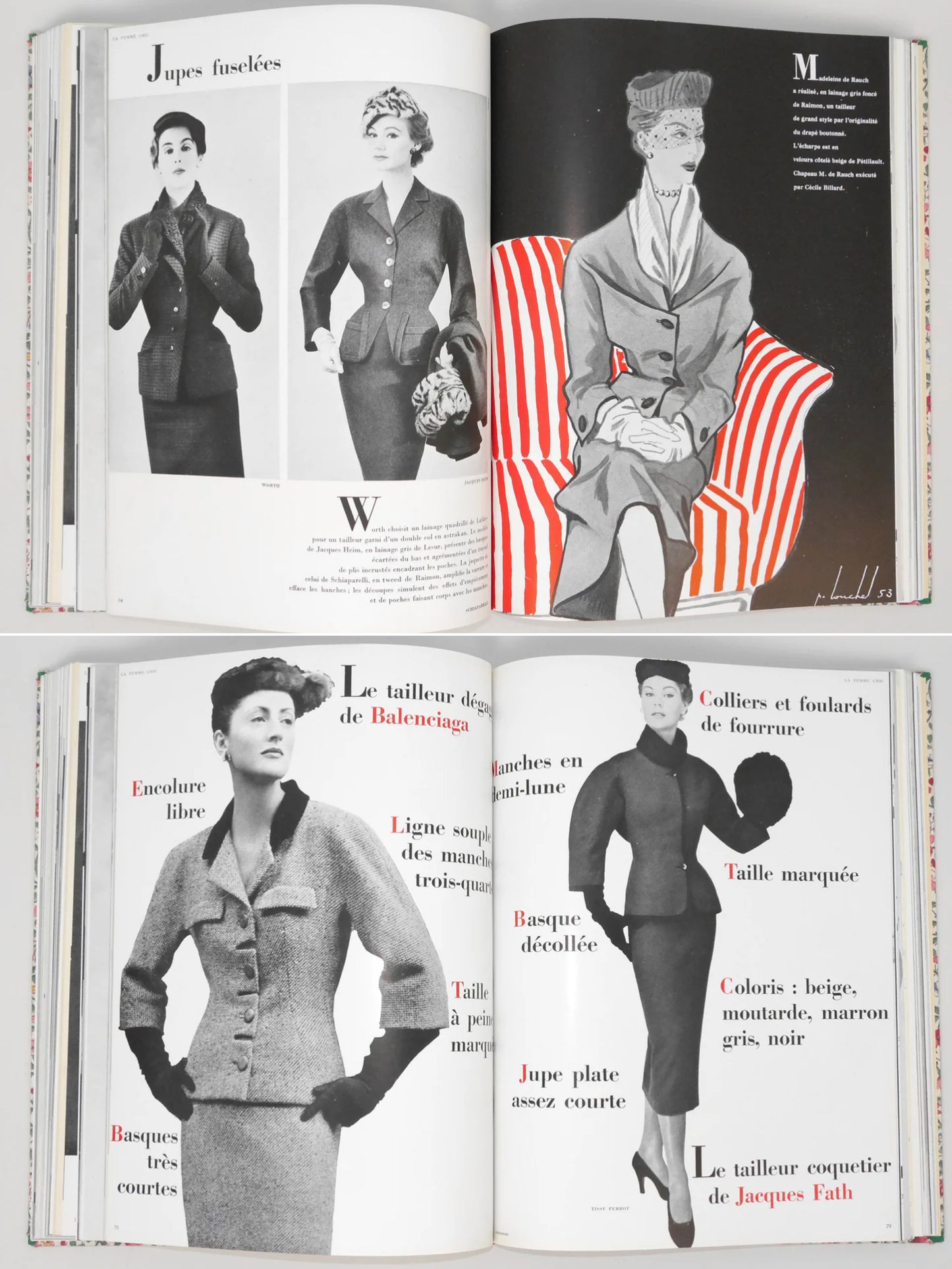 Bound Vintage Fashion Magazine Issues - FEMME CHIC 1953 1954