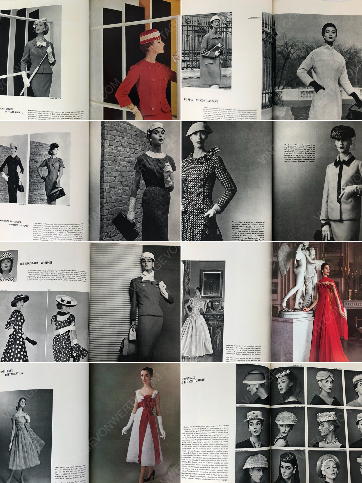Bound Vintage Fashion Magazine Issues - L'OFFICIEL PARIS 1956