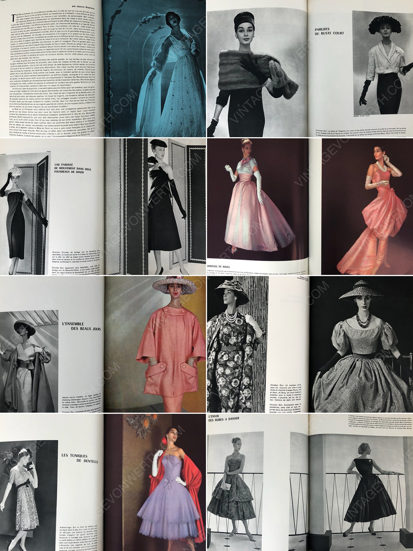 Bound Vintage Fashion Magazine Issues - L'OFFICIEL PARIS 1956
