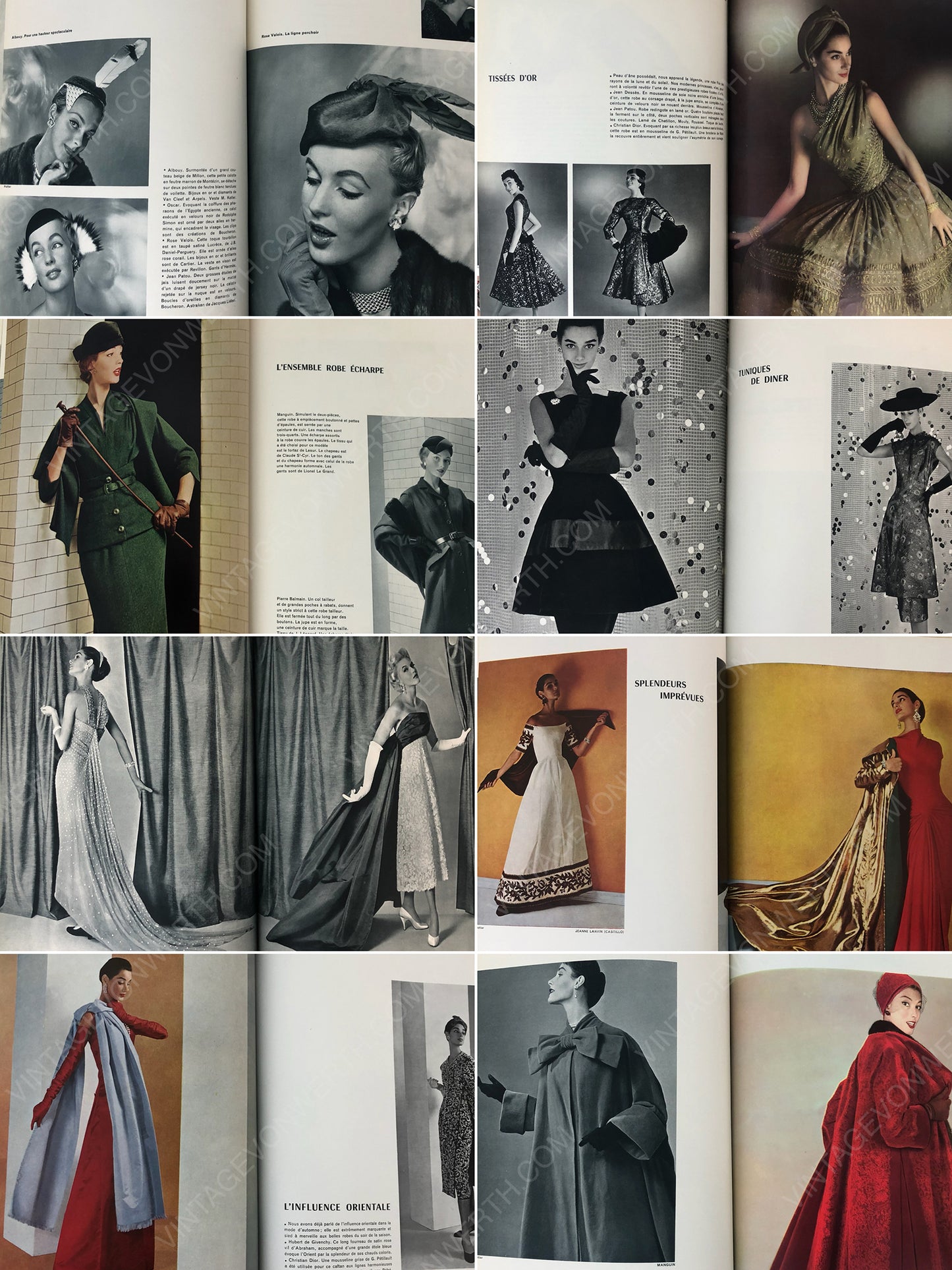 Bound Vintage Fashion Magazine Issues - L'OFFICIEL PARIS 1955