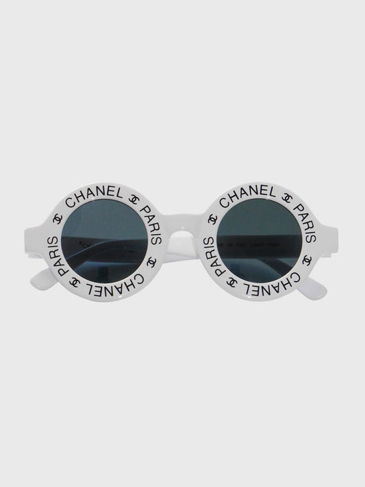 CHANEL Spring 1993 Vintage Round Logo Signature Sunglasses