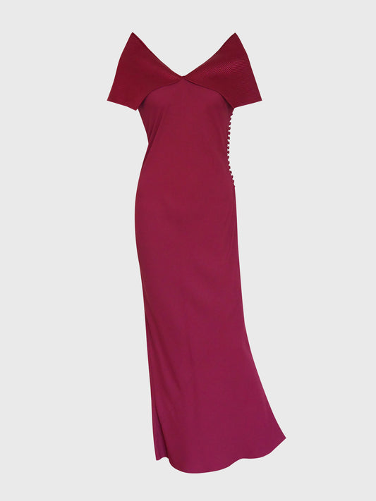 CHRISTIAN DIOR by John Galliano Fall 1999 Evening Dress w/ Sculptural Collar