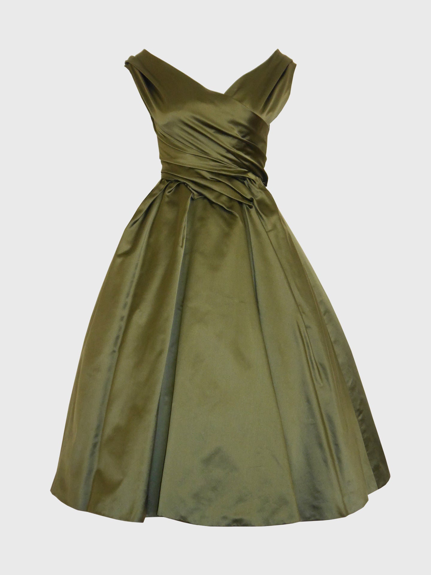 CHRISTIAN DIOR Fall 1957 Haute Couture "Venezuela" Draped Silk Evening Dress Size XXS-XS