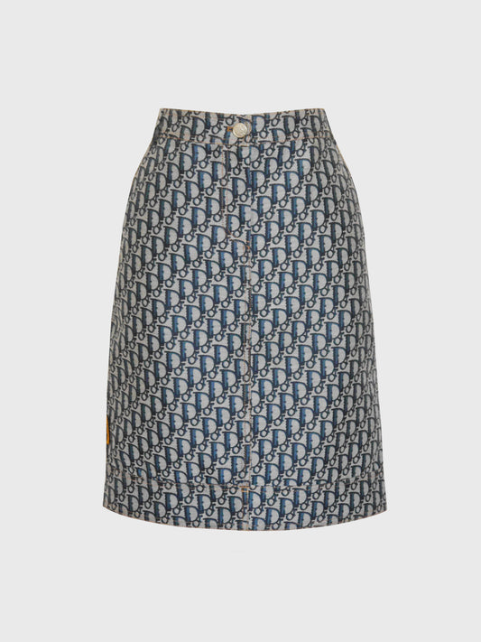 CHRISTIAN DIOR Spring 2005 Vintage Oblique Canvas Trotter Monogram Skirt