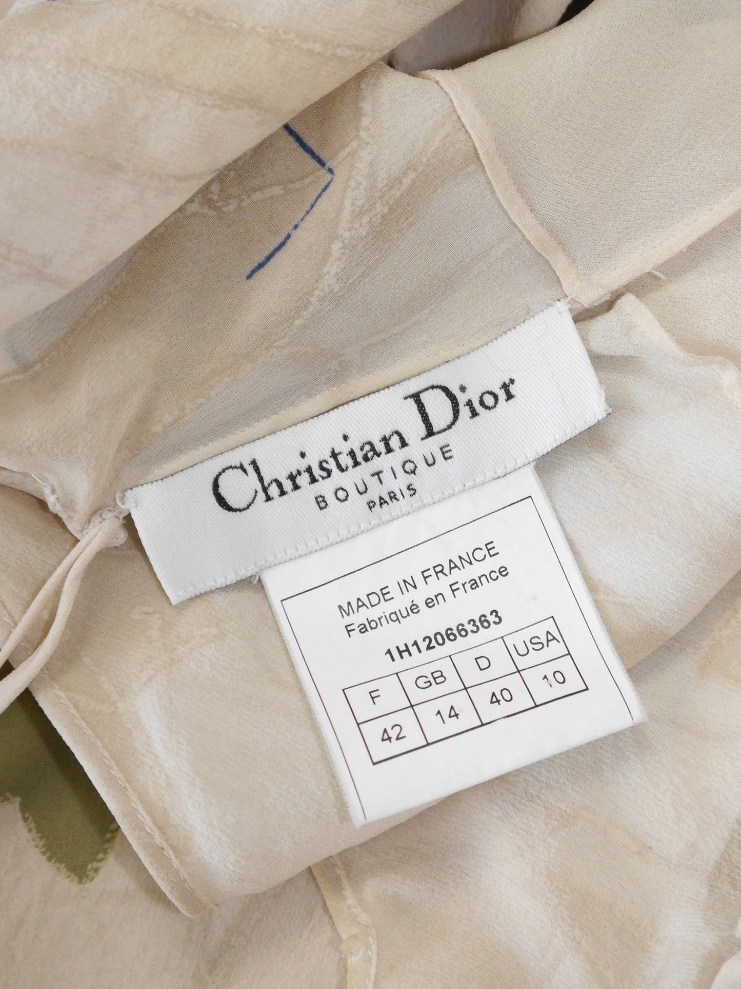 CHRISTIAN DIOR by John Galliano Fall 2001 Vintage Printed Silk Maxi Dress Size L