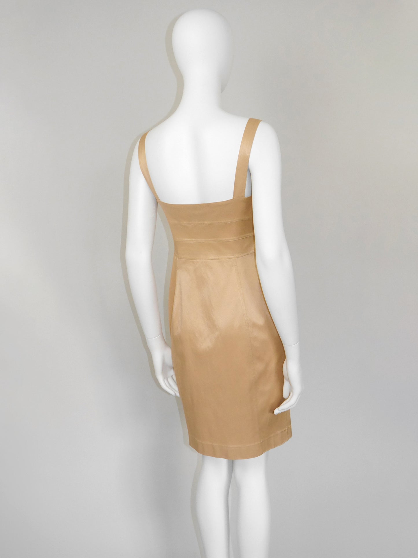 CLAUDE MONTANA 1990s Vintage Gold Mini Dress & Cropped Jacket w/ Belt Suit Size S