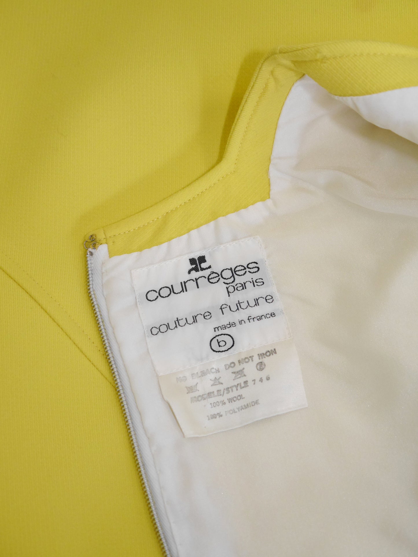 COURRÈGES Couture Future 1960s 1970s Vintage Yellow Maxi Dress Size XS-S