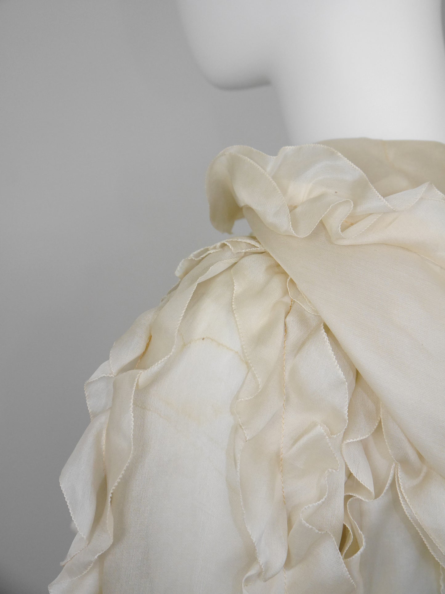 COURRÈGES Fall 1976 Documented Vintage Silk Organza Hooded Maxi Evening Coat Size XS