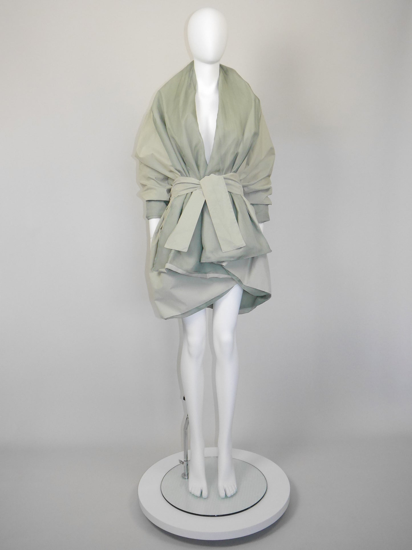 DOLCE & GABBANA Spring 1992 Vintage Oversized Cotton & Silk Mini Trenchcoat Size S