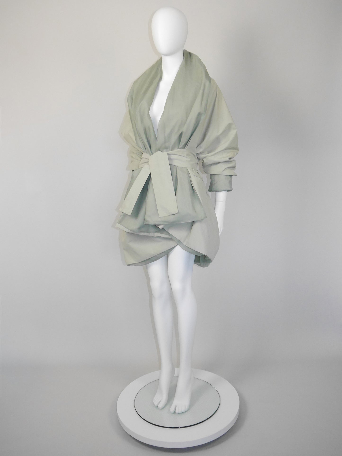 DOLCE & GABBANA Spring 1992 Vintage Oversized Cotton & Silk Mini Trenchcoat Size S