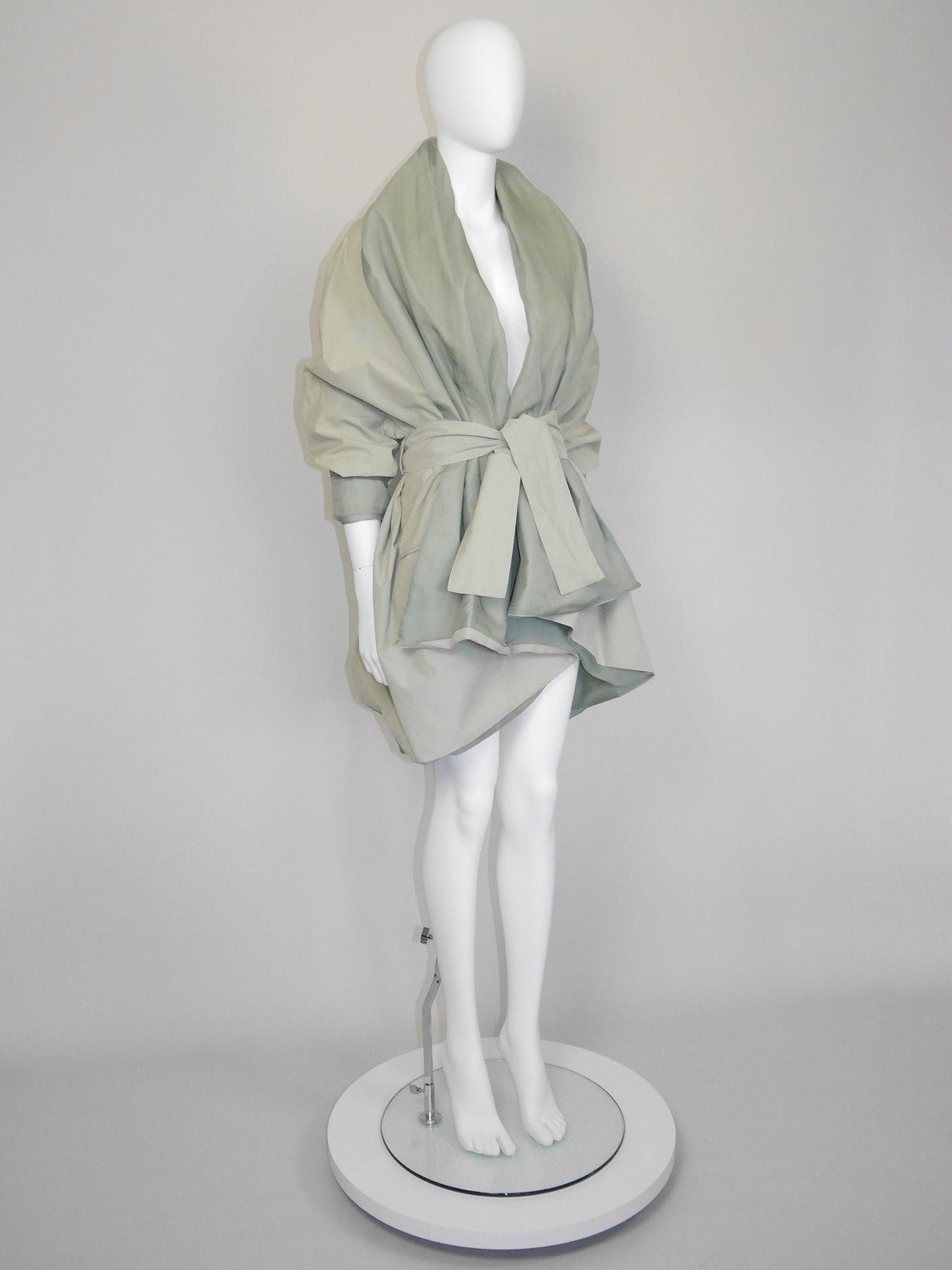 DOLCE & GABBANA Spring 1992 Vintage Oversized Cotton & Silk Mini Trenchcoat Size S