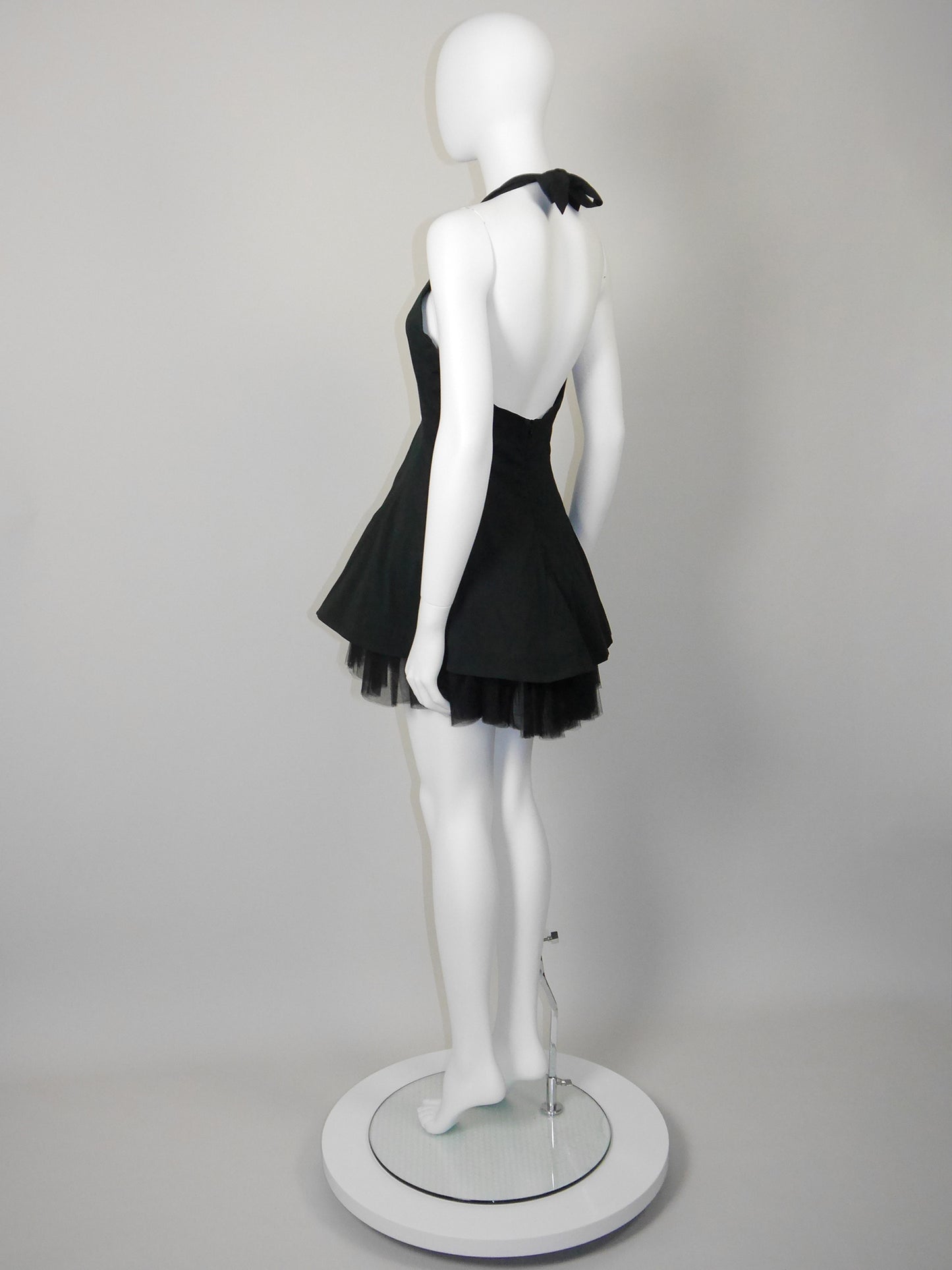 DOLCE & GABBANA Spring 1992 Vintage Backless Mini Dress w/ Tulle Skirt Runway Design Size M