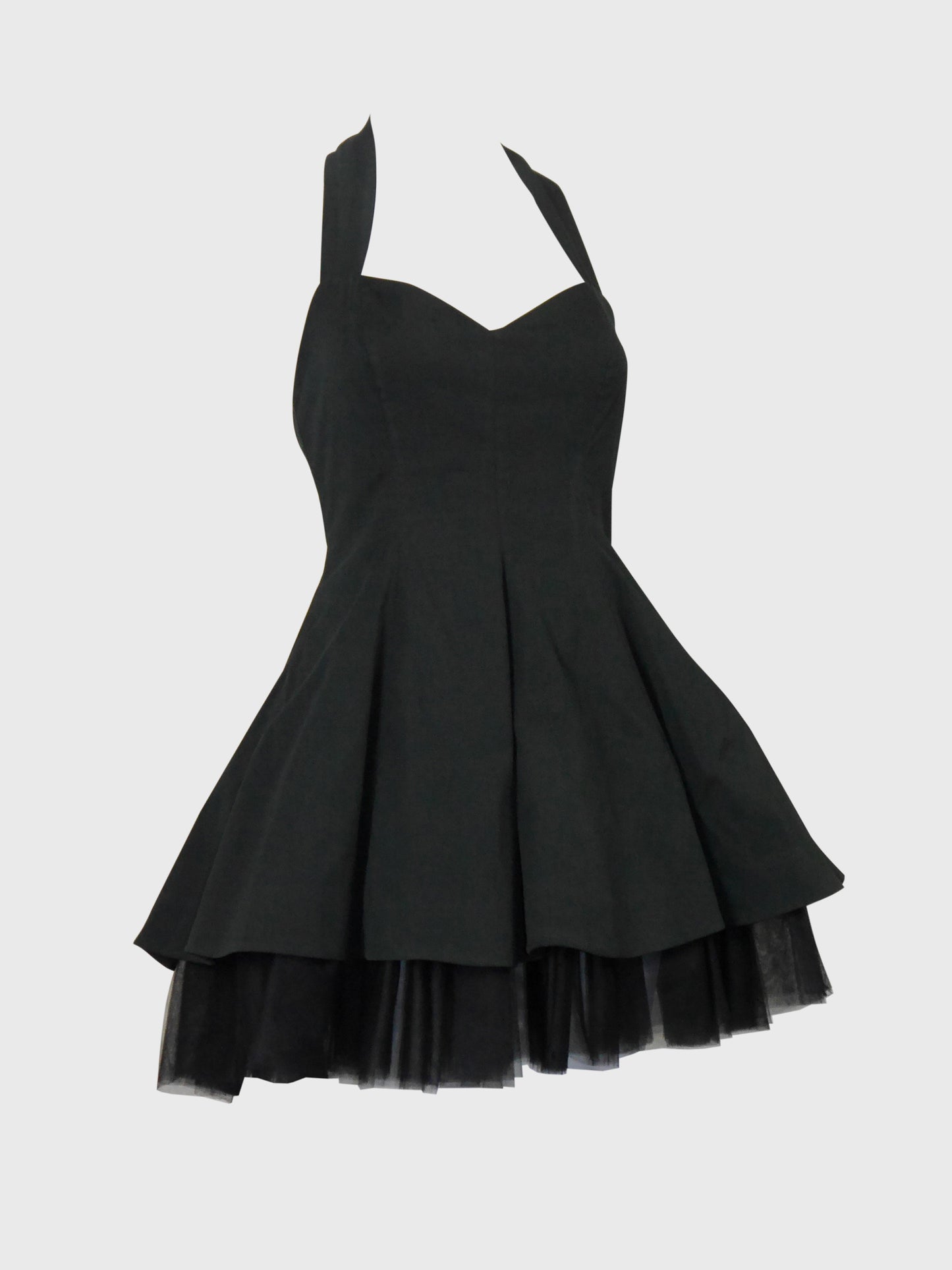 DOLCE & GABBANA Spring 1992 Vintage Backless Mini Dress w/ Tulle Skirt Runway Design Size M