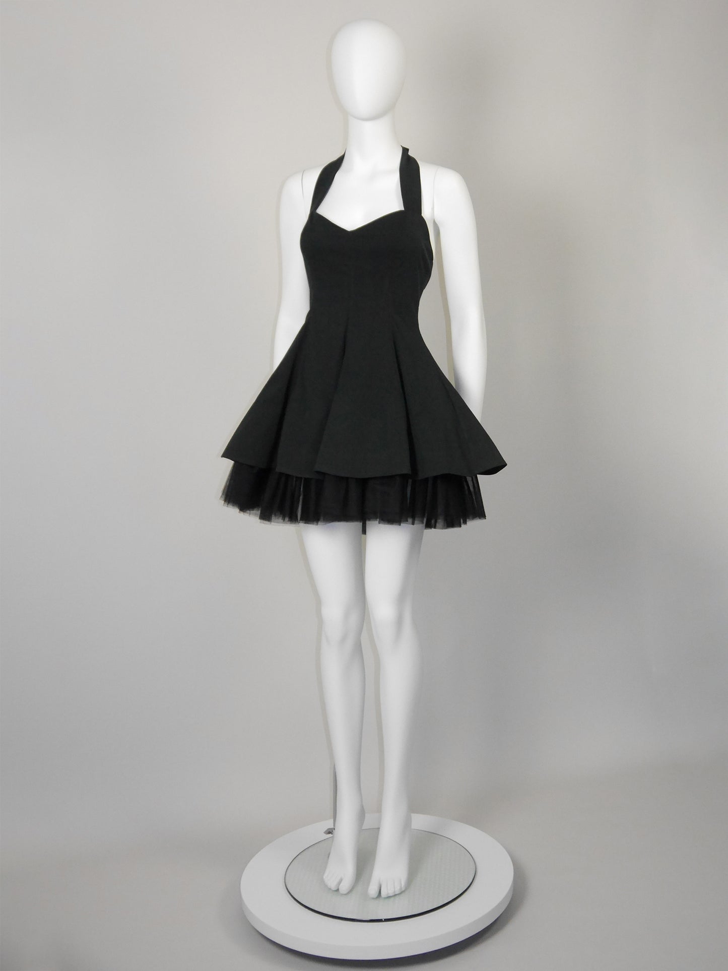 DOLCE & GABBANA Spring 1992 Vintage Backless Mini Dress w/ Tulle Skirt Runway Design Size M