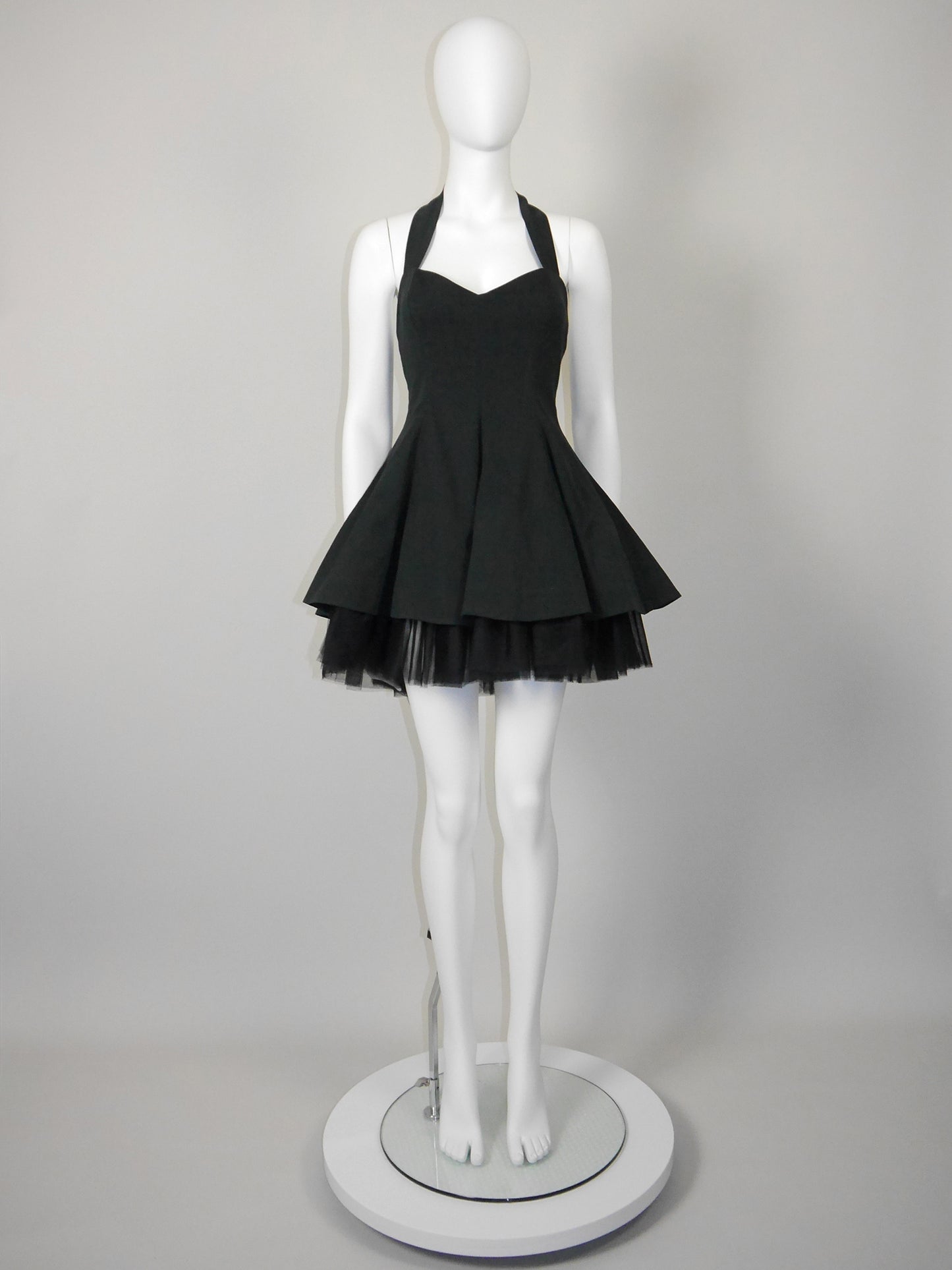 DOLCE & GABBANA Spring 1992 Vintage Backless Mini Dress w/ Tulle Skirt Runway Design Size M