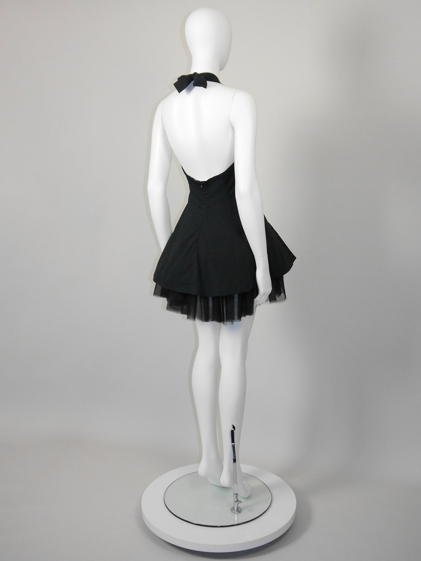 DOLCE & GABBANA Spring 1992 Vintage Backless Mini Dress w/ Tulle Skirt Runway Design Size M
