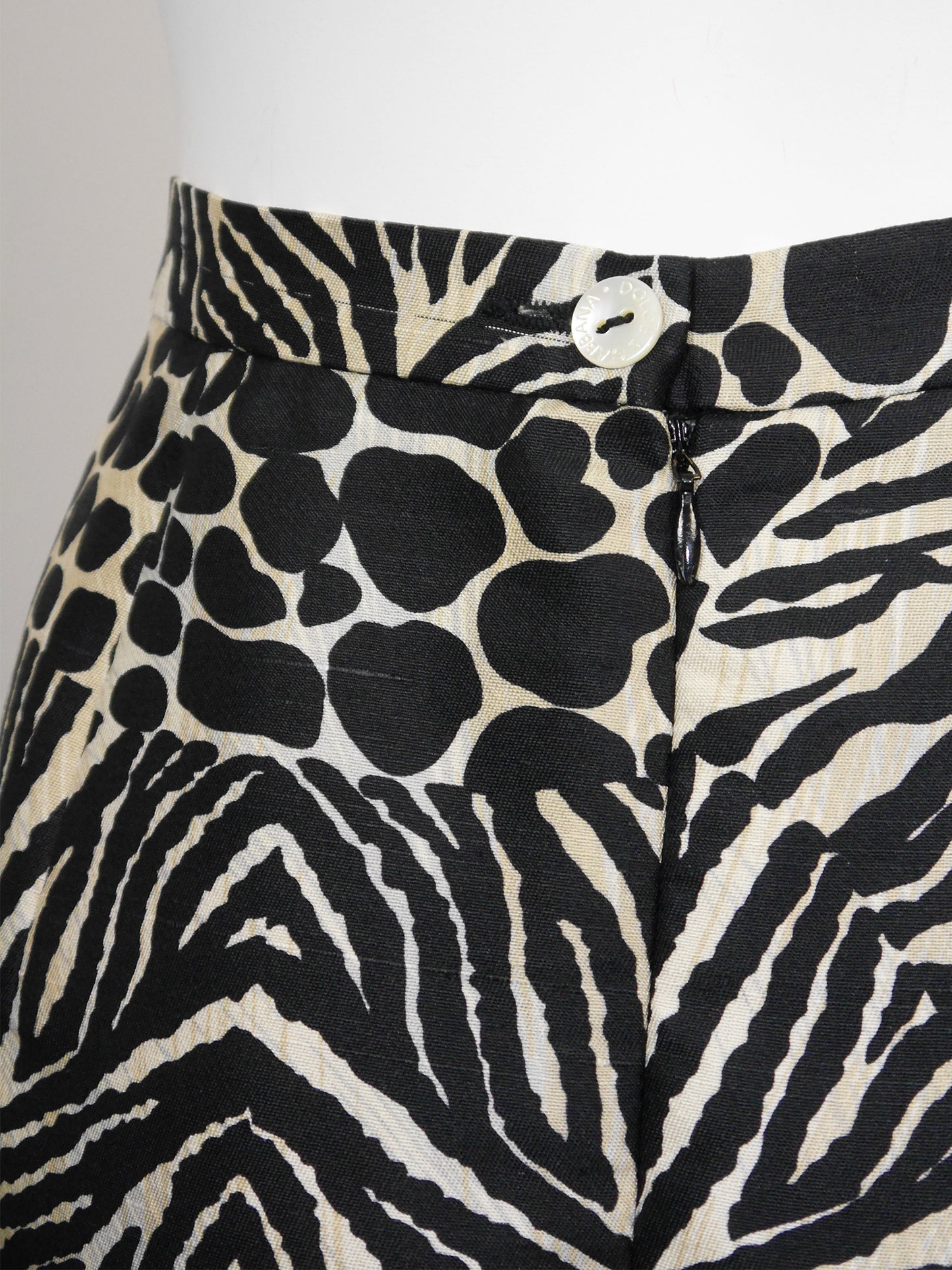 DOLCE & GABBANA Spring 1996 Vintage Animal Print Silk Mini Skirt Size S-M