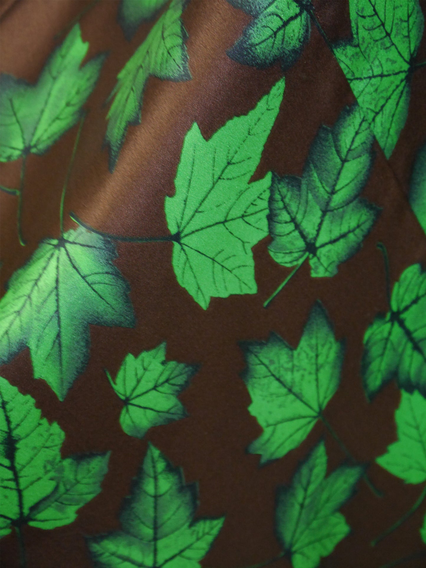 DOLCE & GABBANA Spring 1997 Vintage Leaf Print Silk Maxi Skirt Size S-M